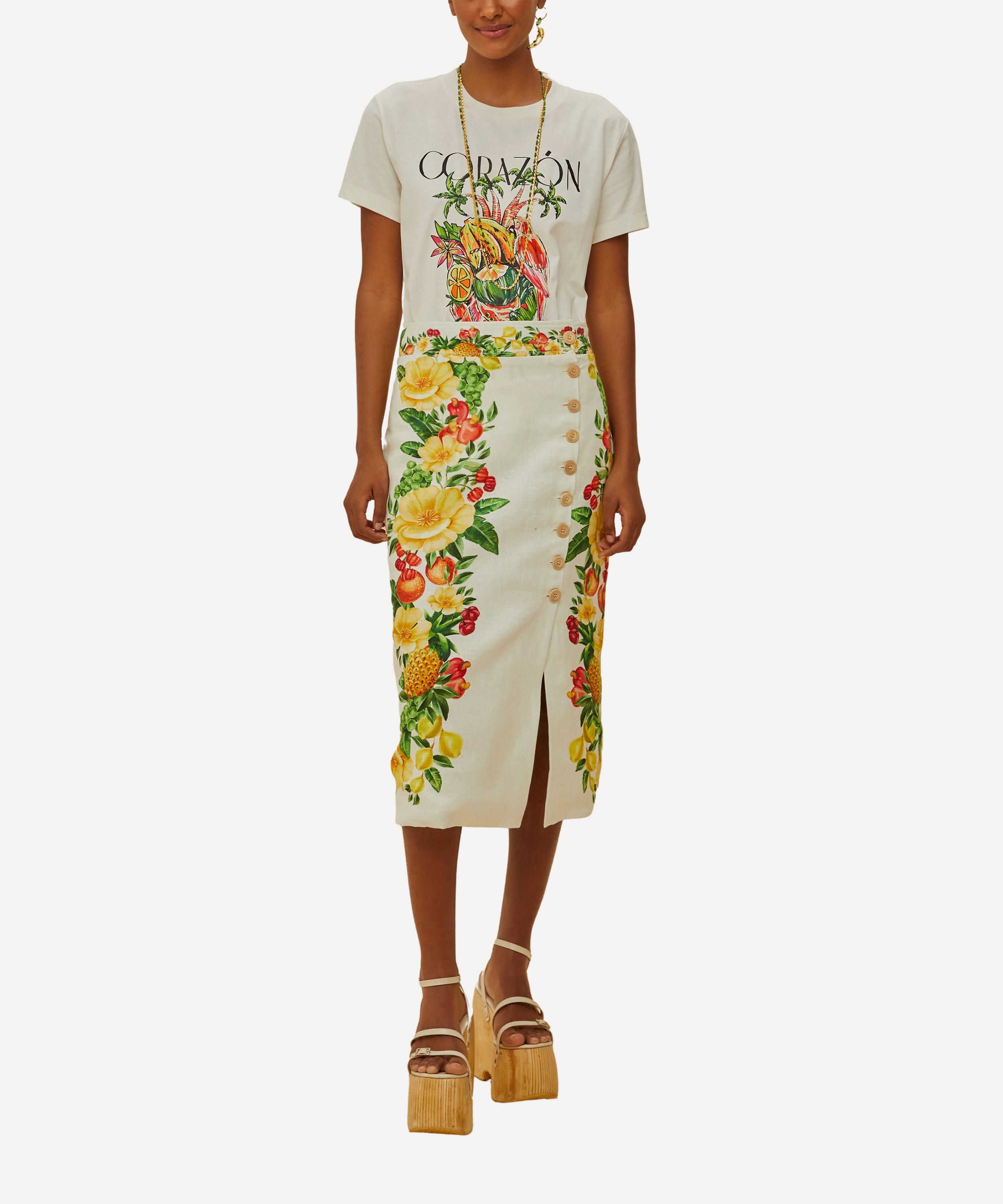FARM Rio - Off-White Corazón Tropical T-Shirt  image number 0