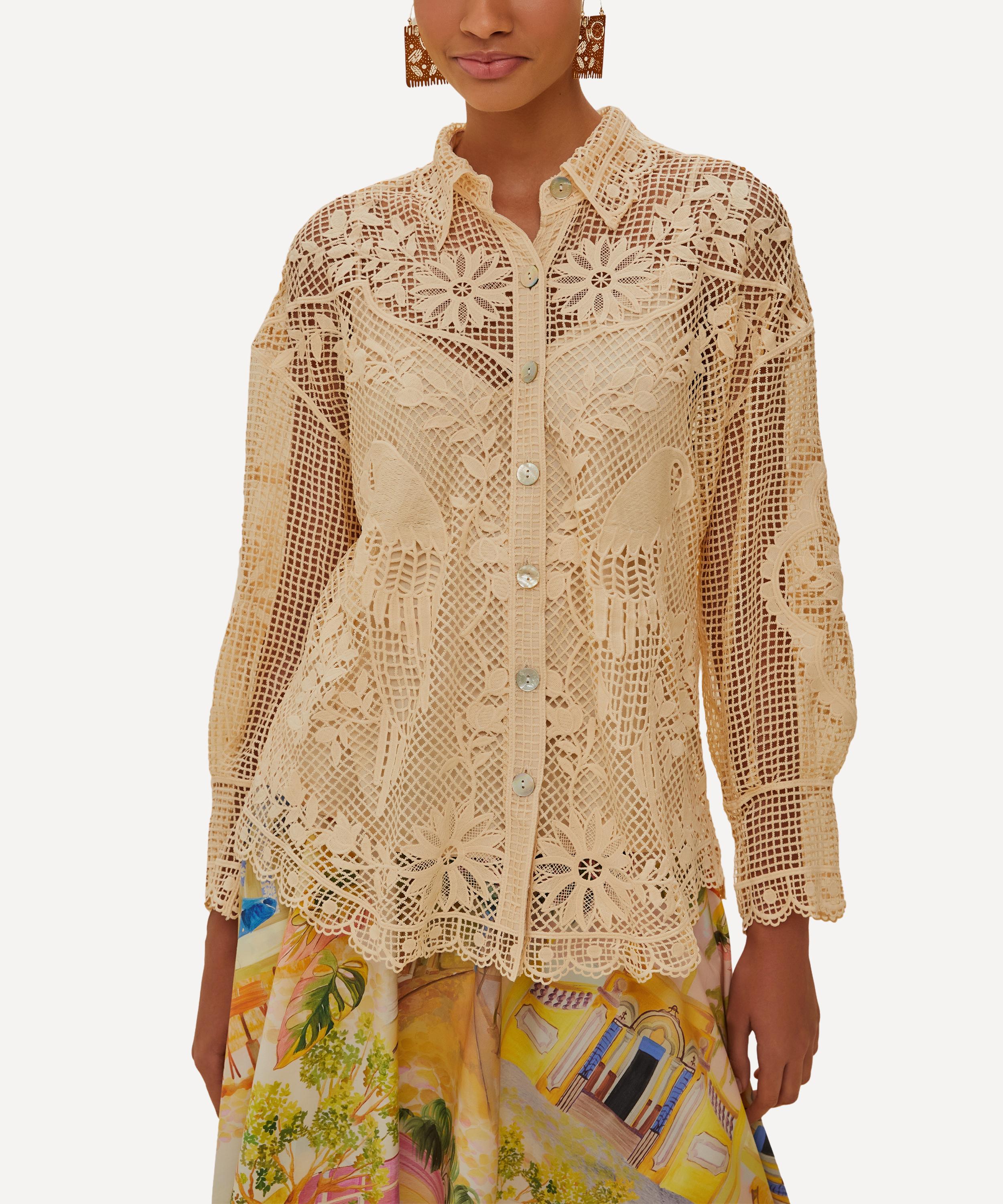 FARM Rio - Sand Landscape Guipure Shirt image number 0