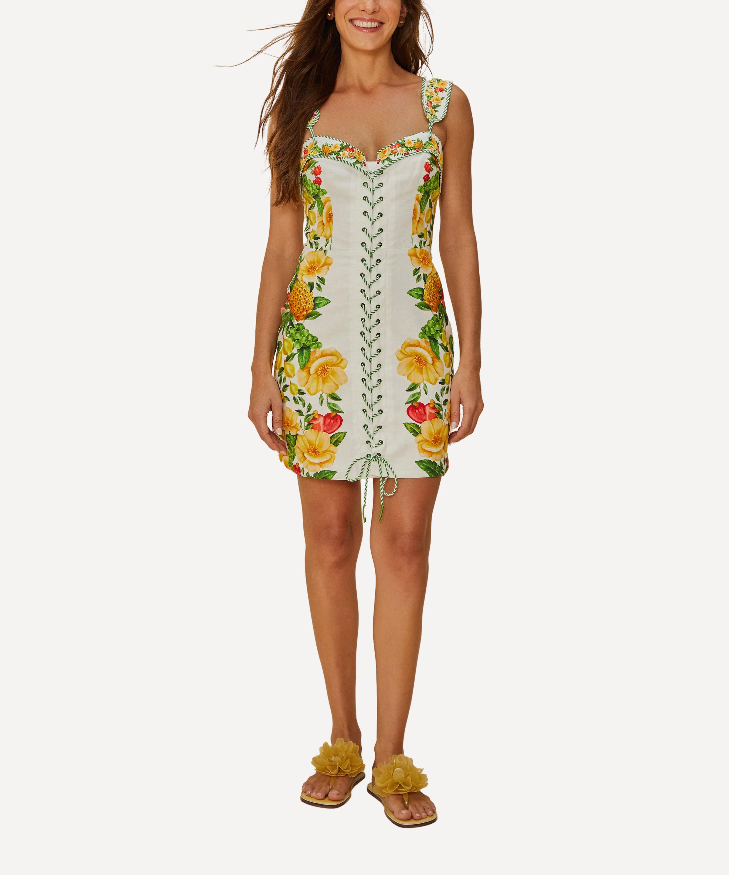 FARM Rio - Off-White Picnic Flowers Mini Dress image number 1