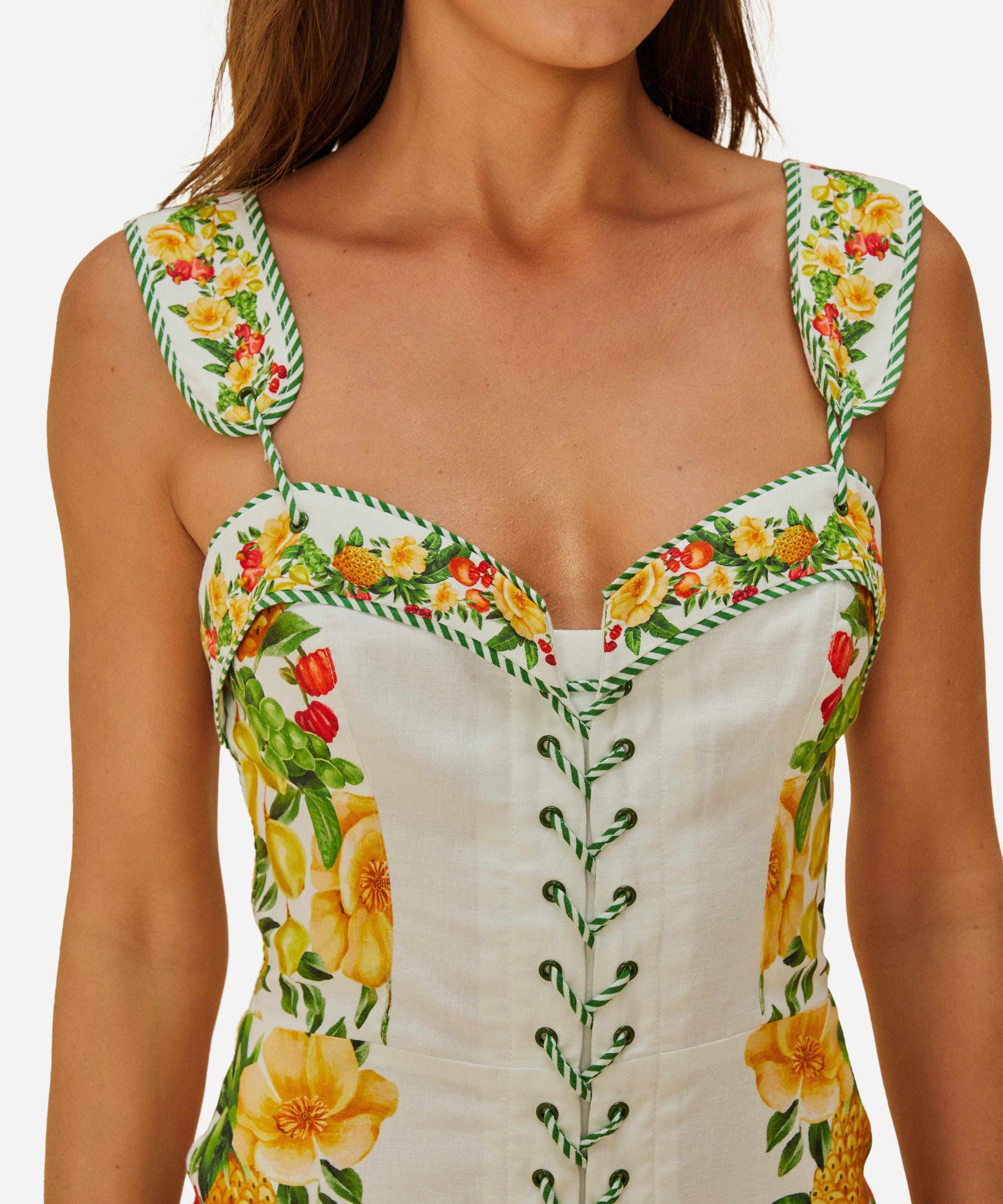 FARM Rio - Off-White Picnic Flowers Mini Dress image number 3