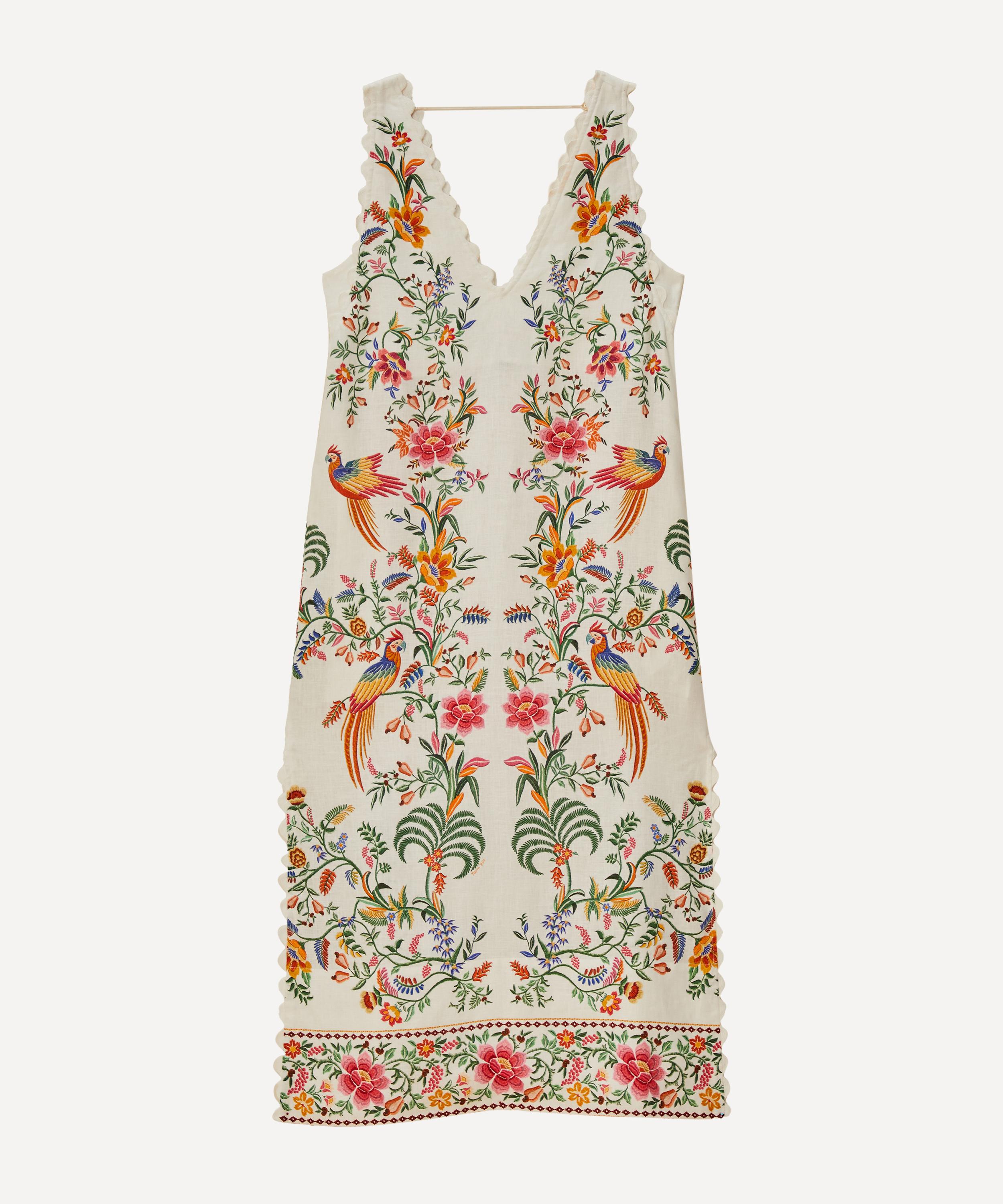 FARM Rio - Off-White Delicate Forest Linen Maxi Dress image number 0
