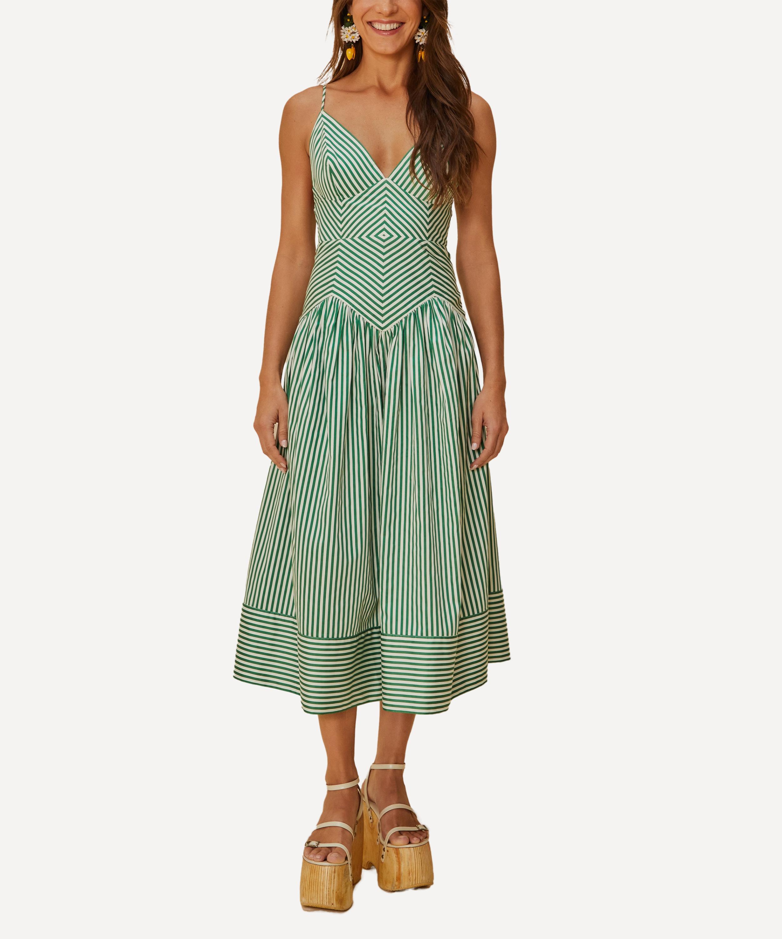 FARM Rio - Bicolor Stripes Midi Dress image number 1