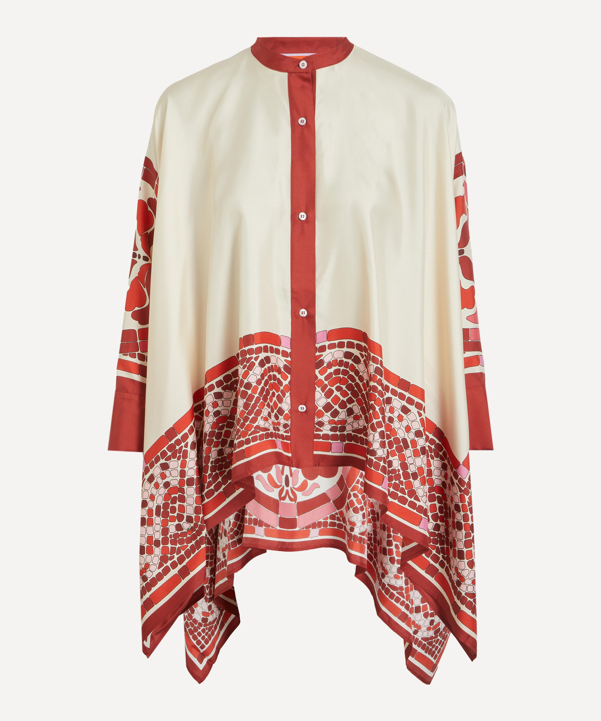 La DoubleJ - Cobra Placée Red Foulard Silk Shirt image number 0