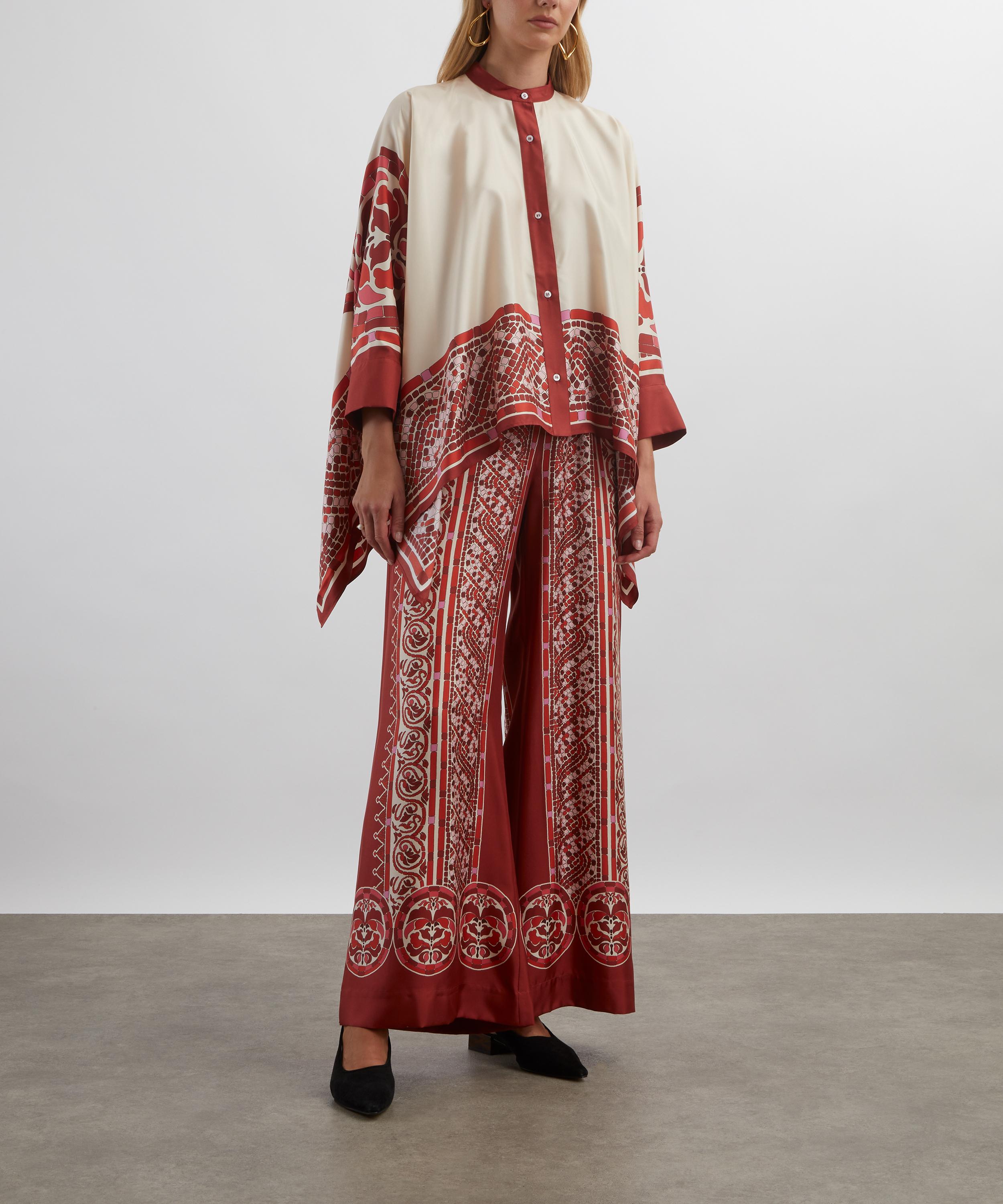 La DoubleJ - Cobra Placée Red Foulard Silk Shirt image number 1
