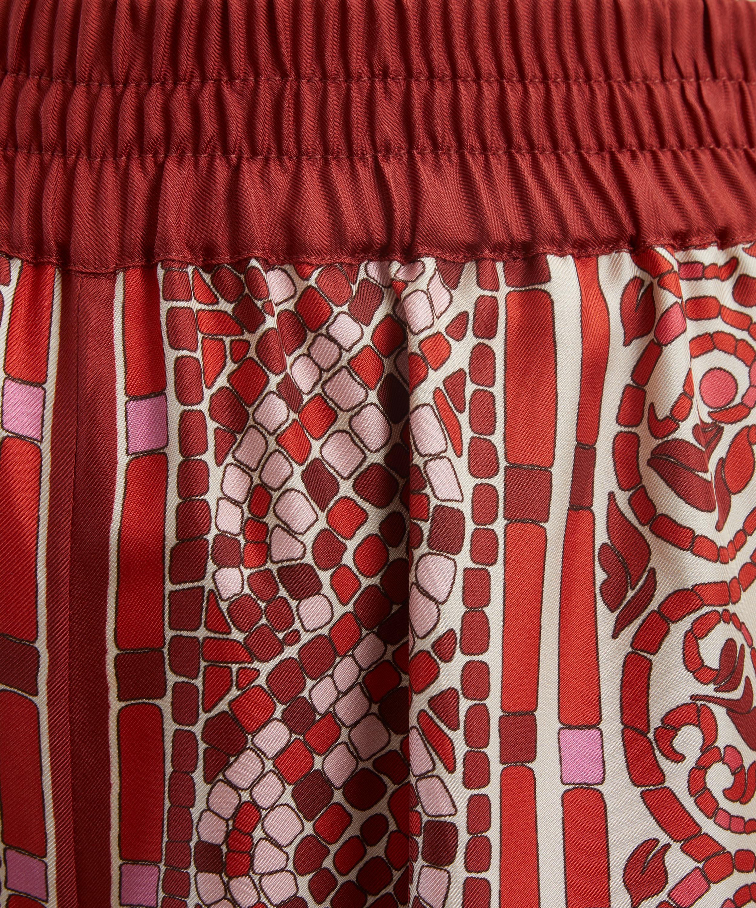La DoubleJ - Cobra Placée Red Silk Twill Palazzo Trousers  image number 4