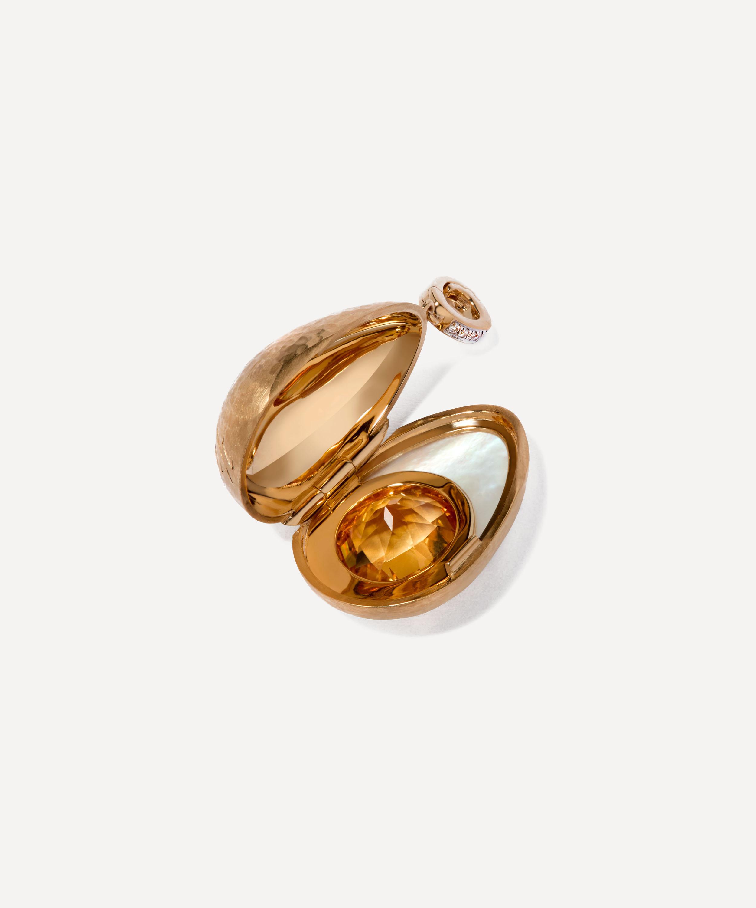Annoushka - 18ct Gold Egg Locket Charm Pendant image number 2