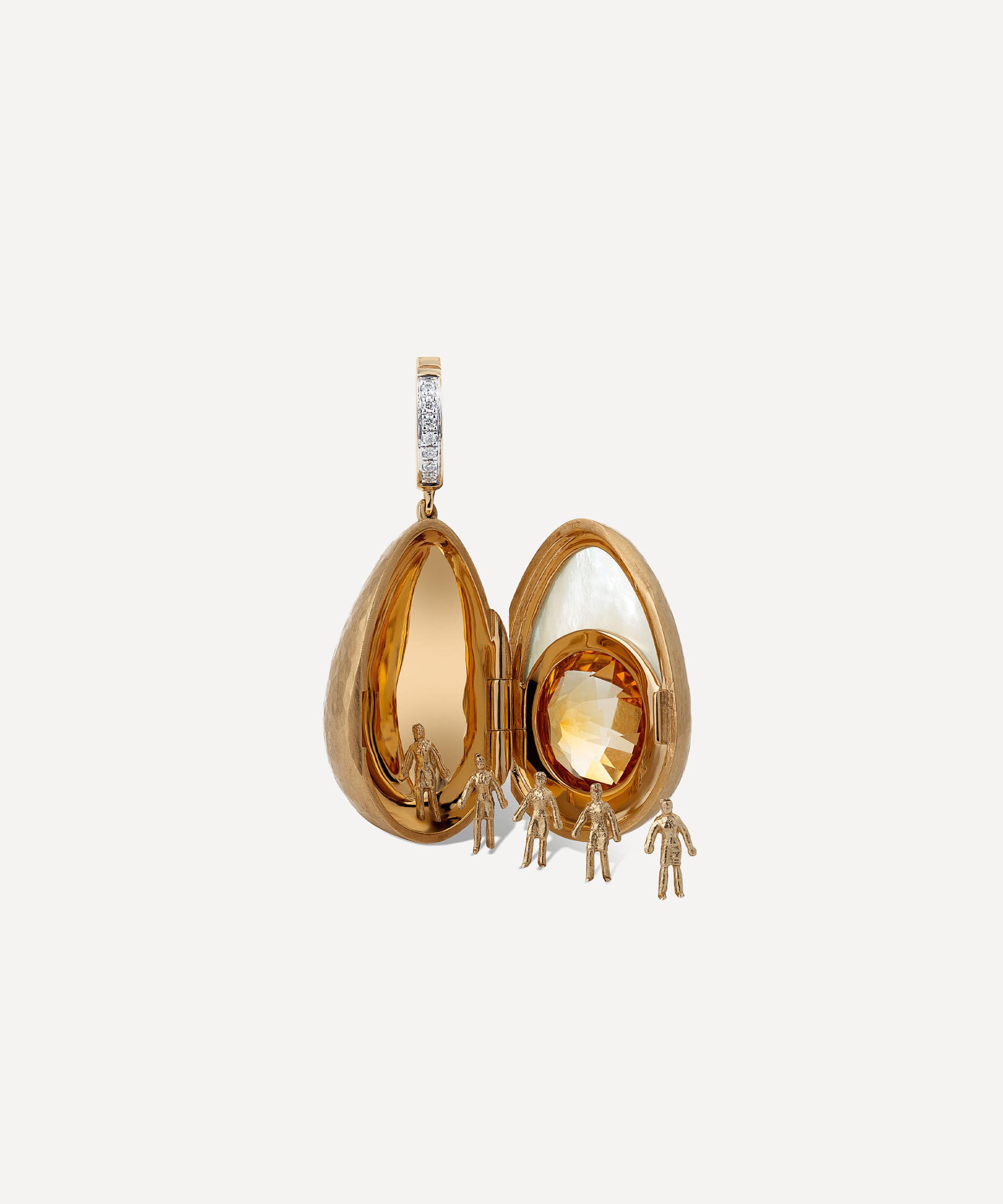 Annoushka - 18ct Gold Egg Locket Charm Pendant image number 4