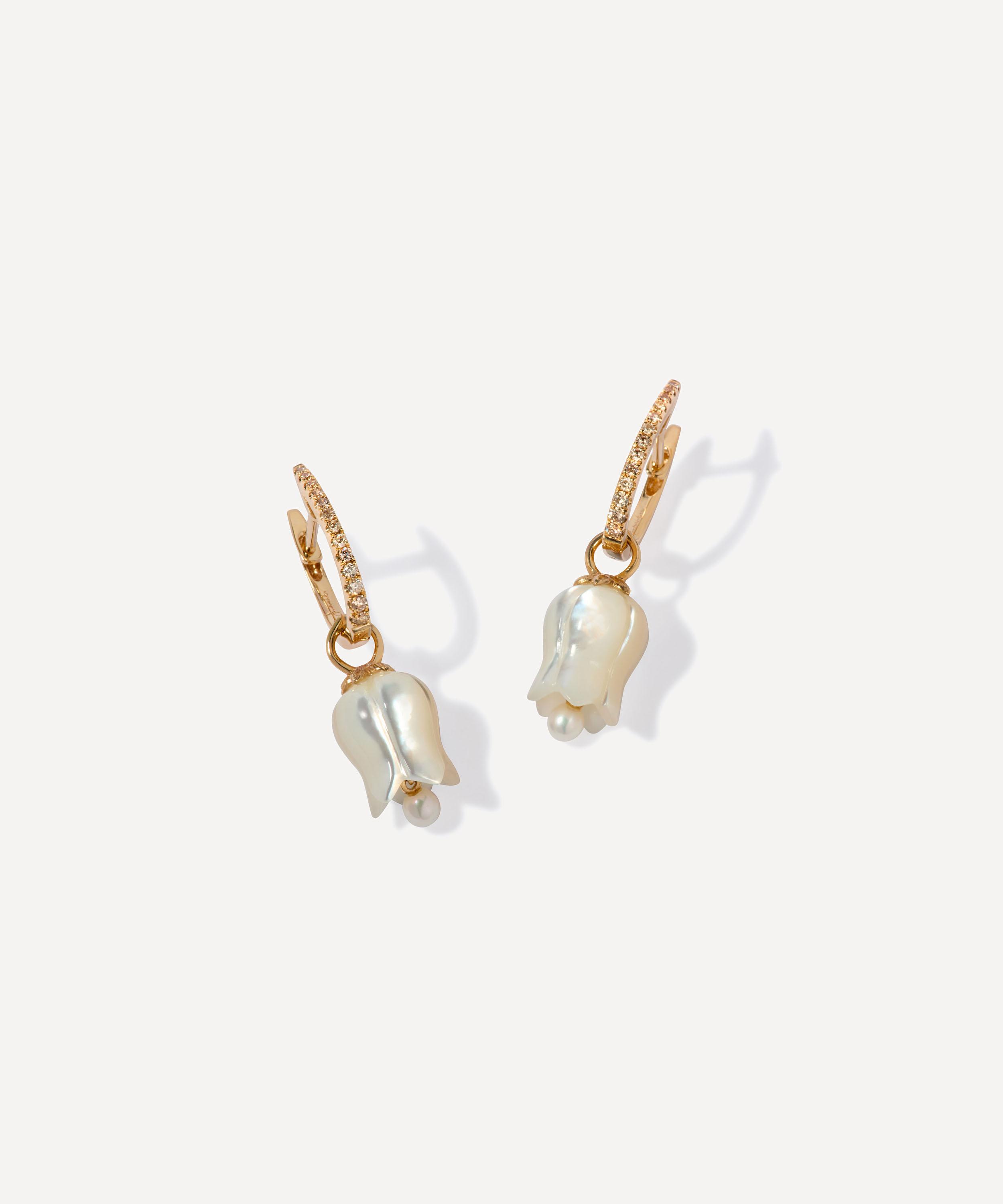 Annoushka - 18ct Gold Tulip Diamond Hoop Earrings