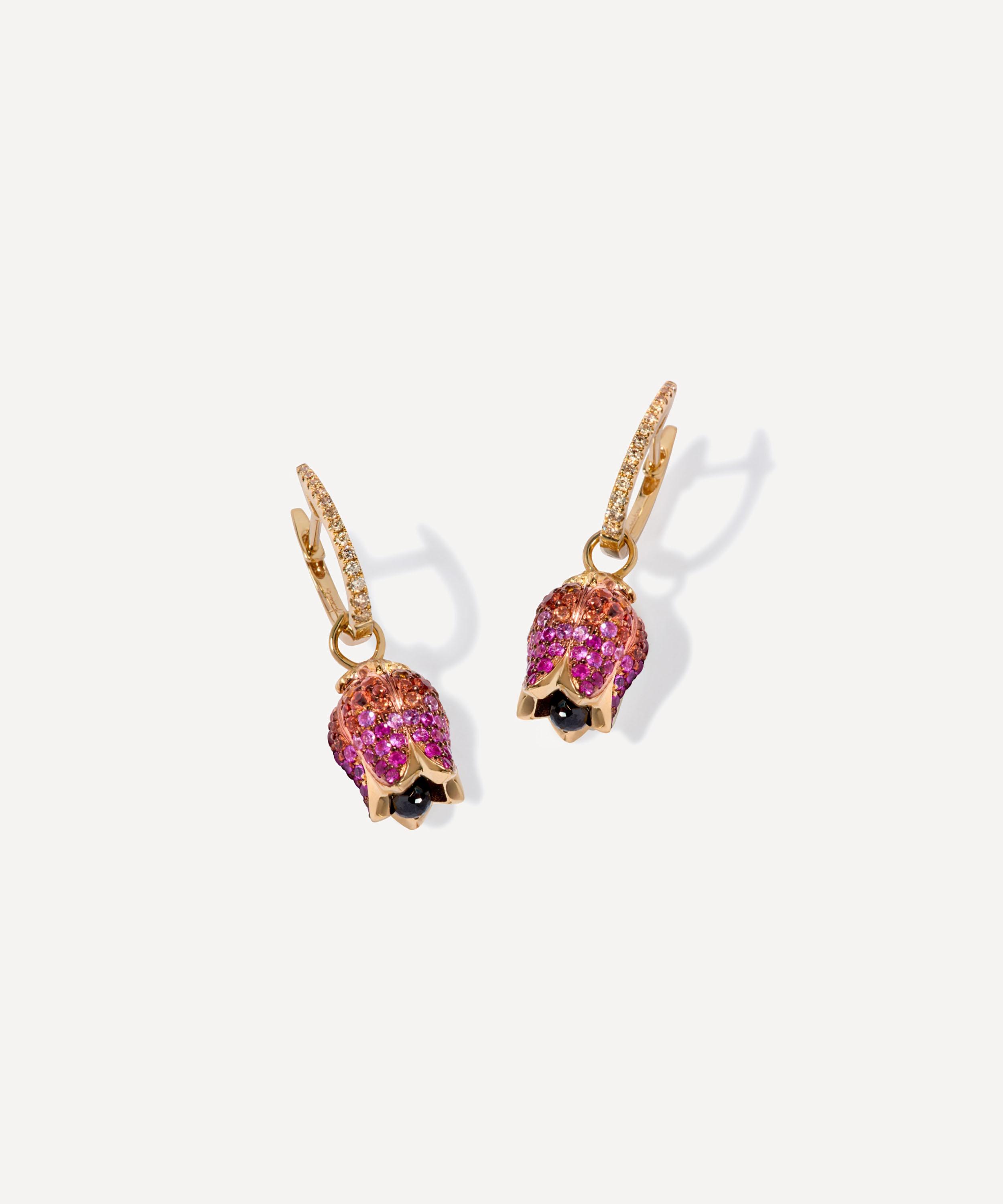 Annoushka - 18ct Gold Tulip Diamond Hoop Earrings image number 0
