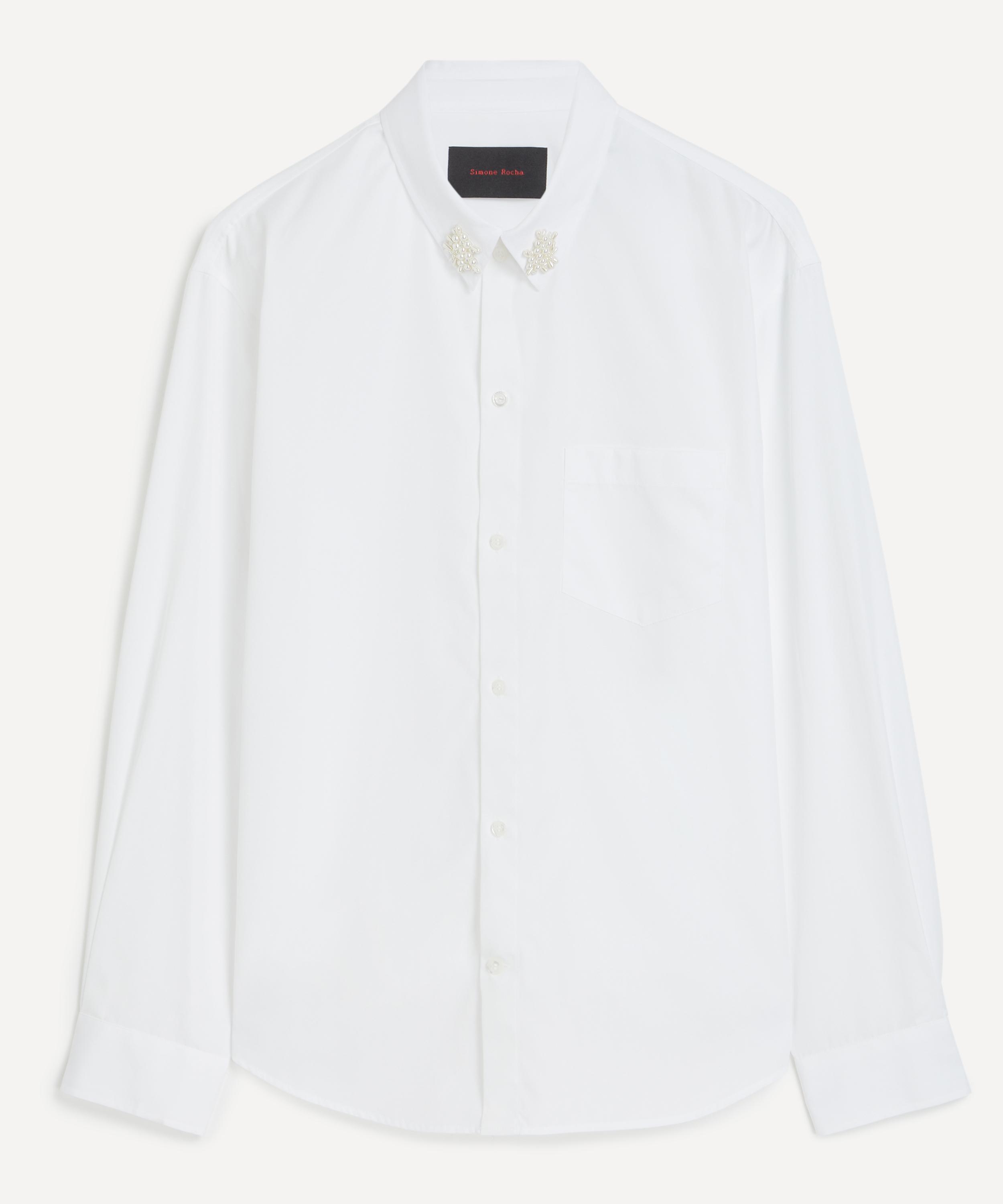 Simone Rocha - Beaded Flower Cluster Classic Shirt  image number 0
