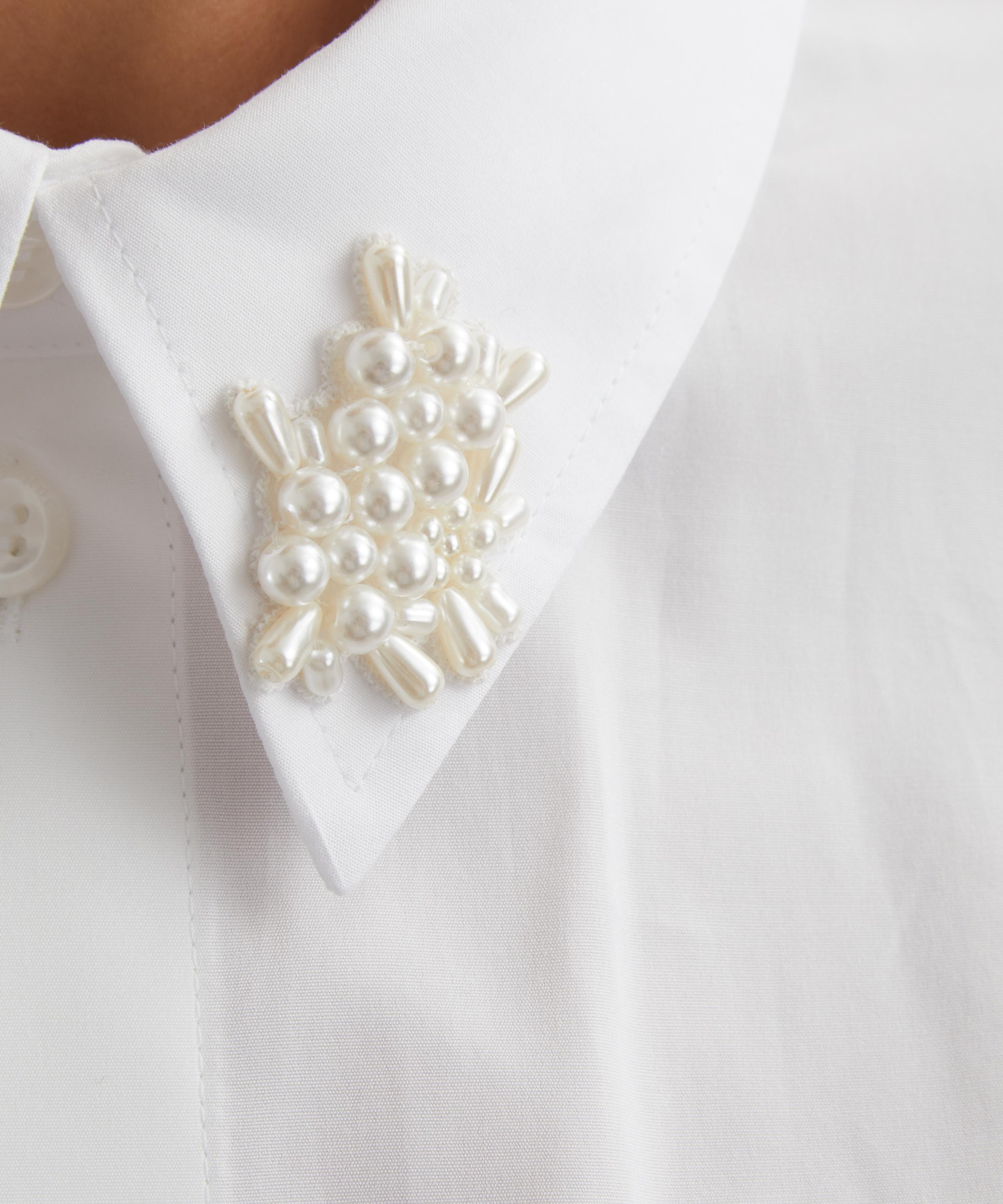 Simone Rocha - Beaded Flower Cluster Classic Shirt  image number 4