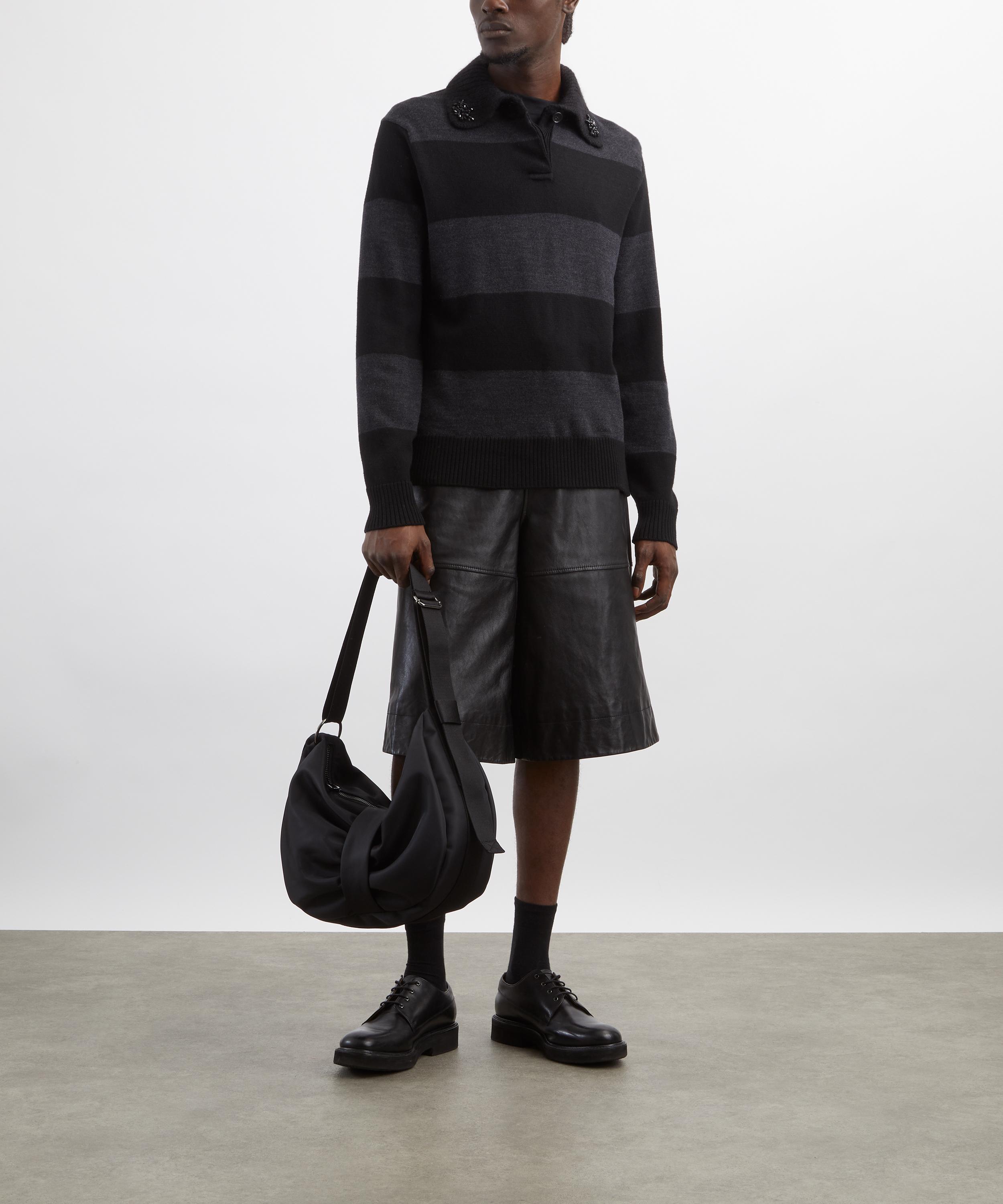 Simone Rocha - Embellished Fuzzy Collar Rugby Jumper image number 1