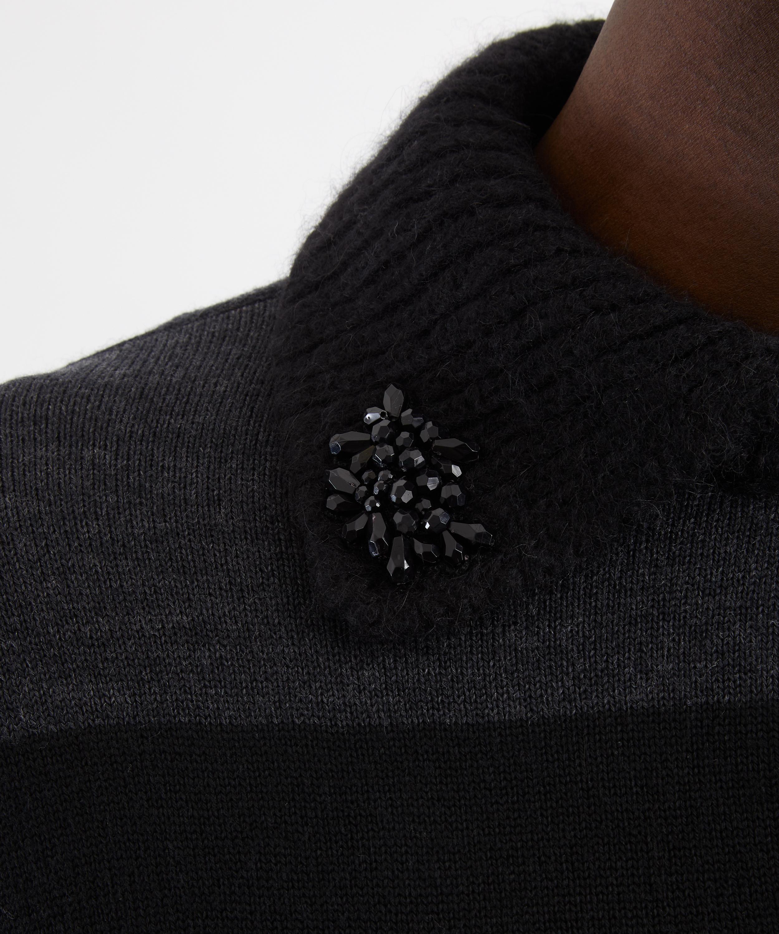 Simone Rocha - Embellished Fuzzy Collar Rugby Jumper image number 4