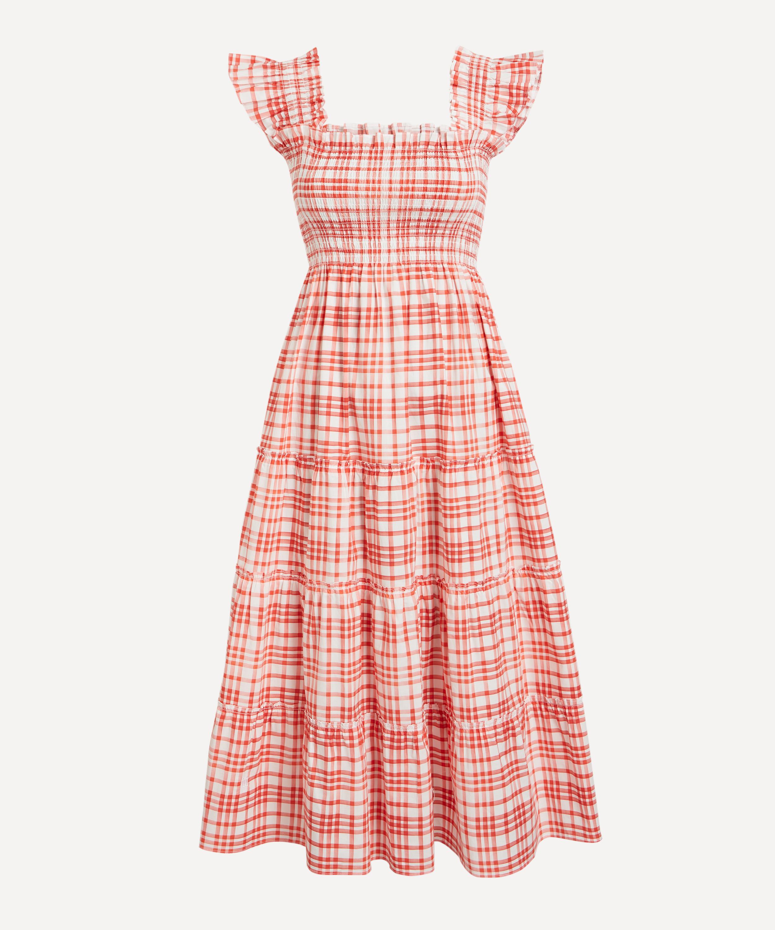 Hill House Home - Cherry Watercolour Gingham Ellie Nap Dress image number 0
