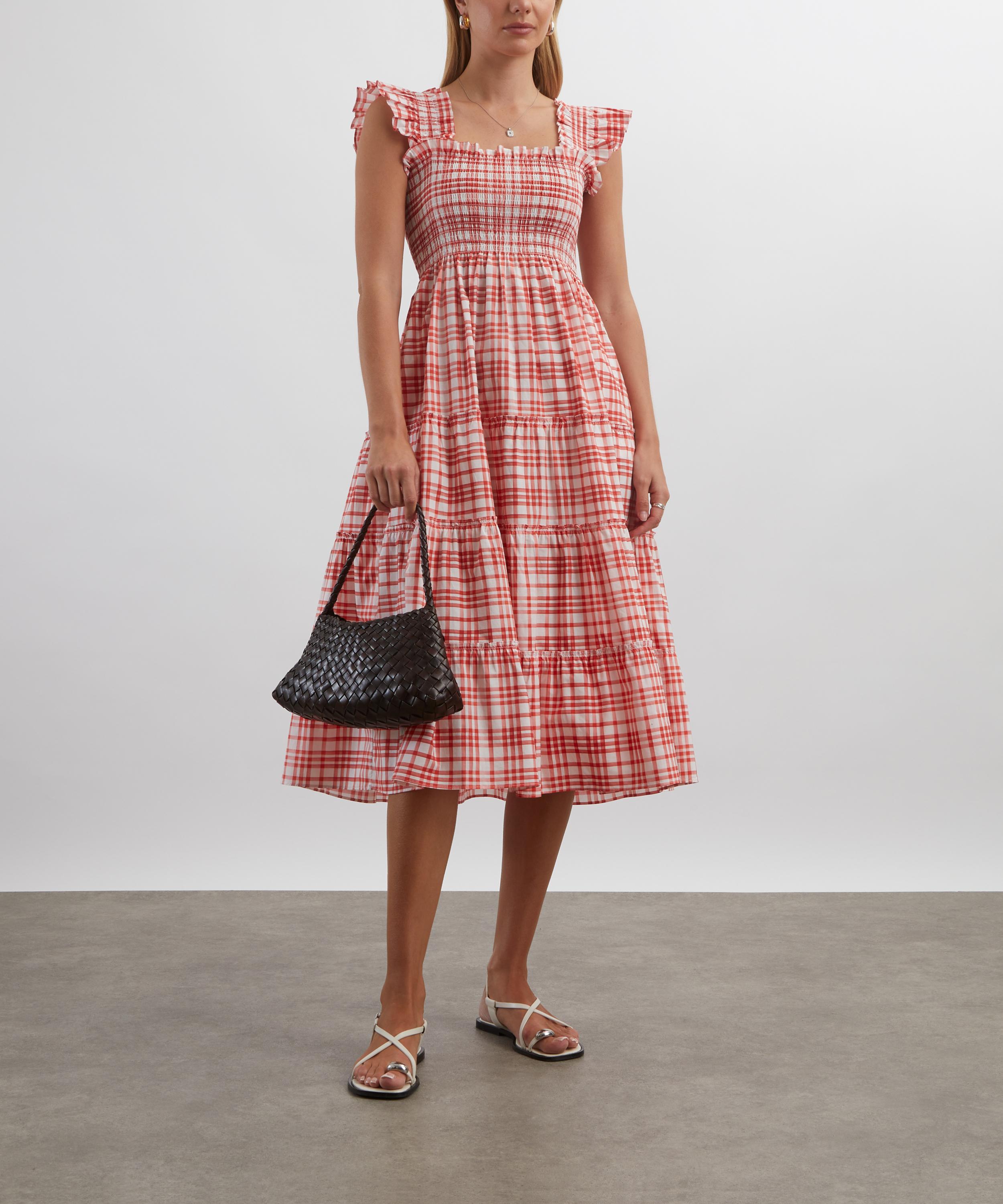 Hill House Home - Cherry Watercolour Gingham Ellie Nap Dress image number 1