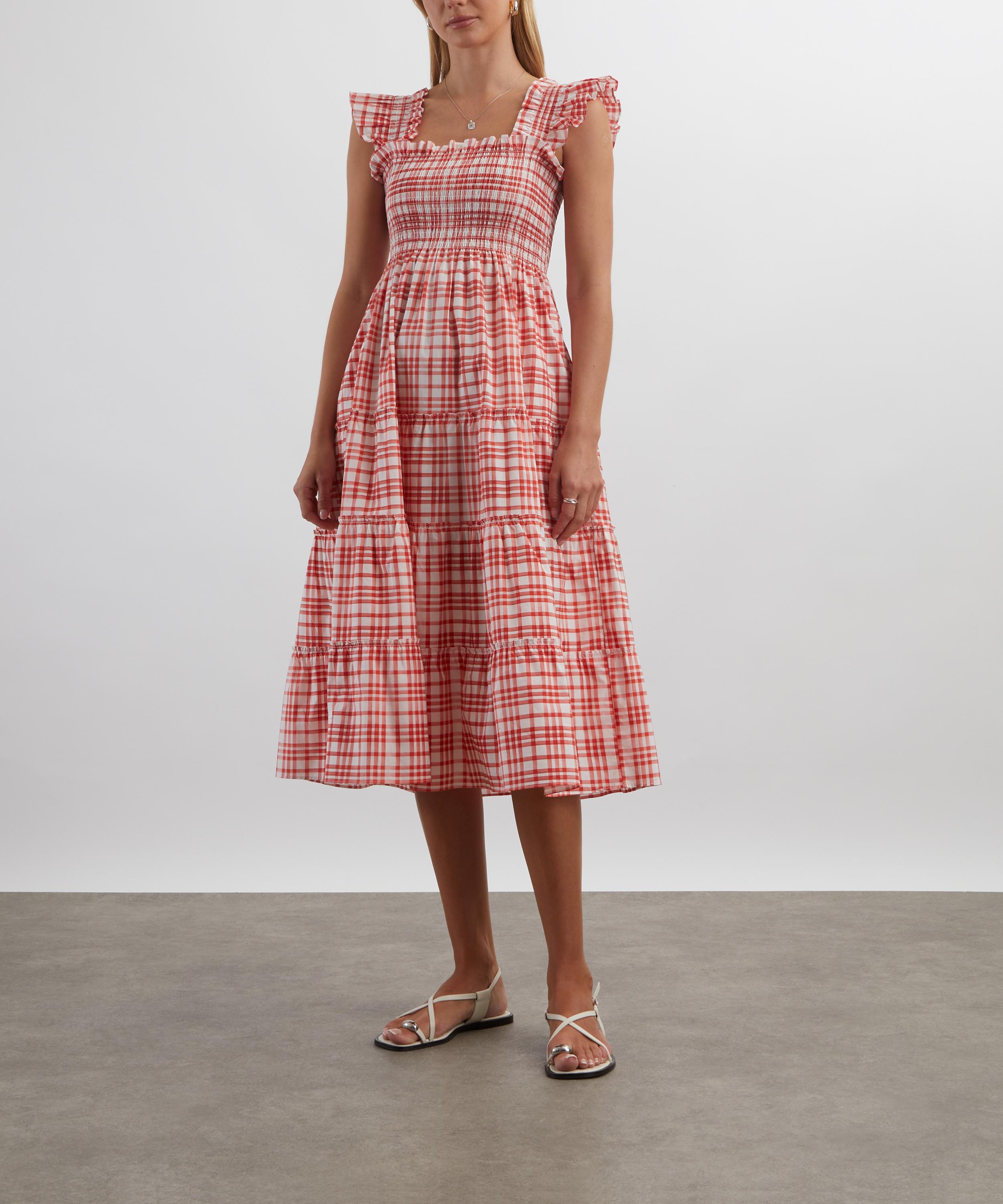 Hill House Home - Cherry Watercolour Gingham Ellie Nap Dress image number 2