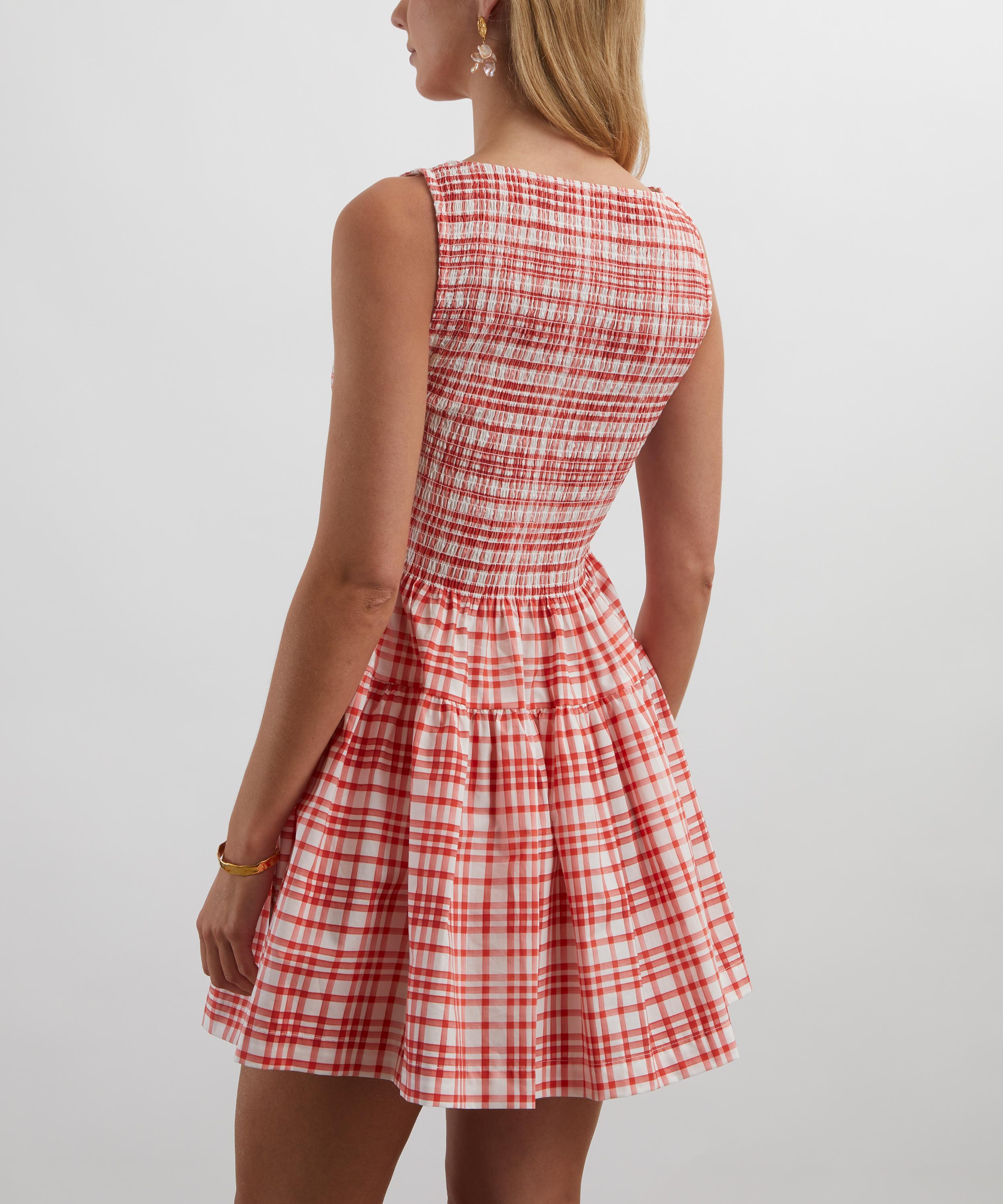 Hill House Home - Cherry Watercolour Gingham Cosima Mini Nap Dress image number 3