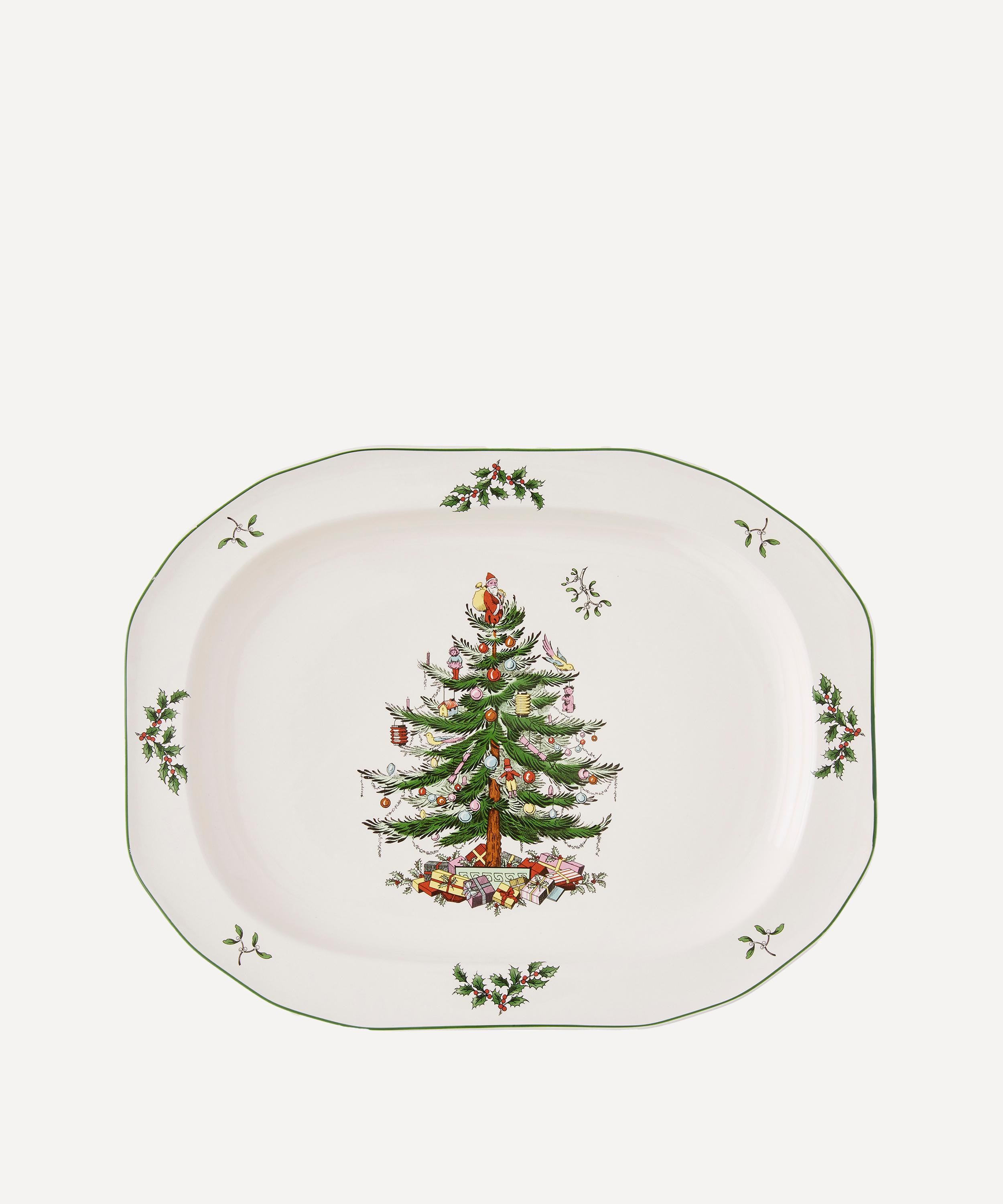 Spode - Christmas Tree Sculpted Oval Platter image number 0