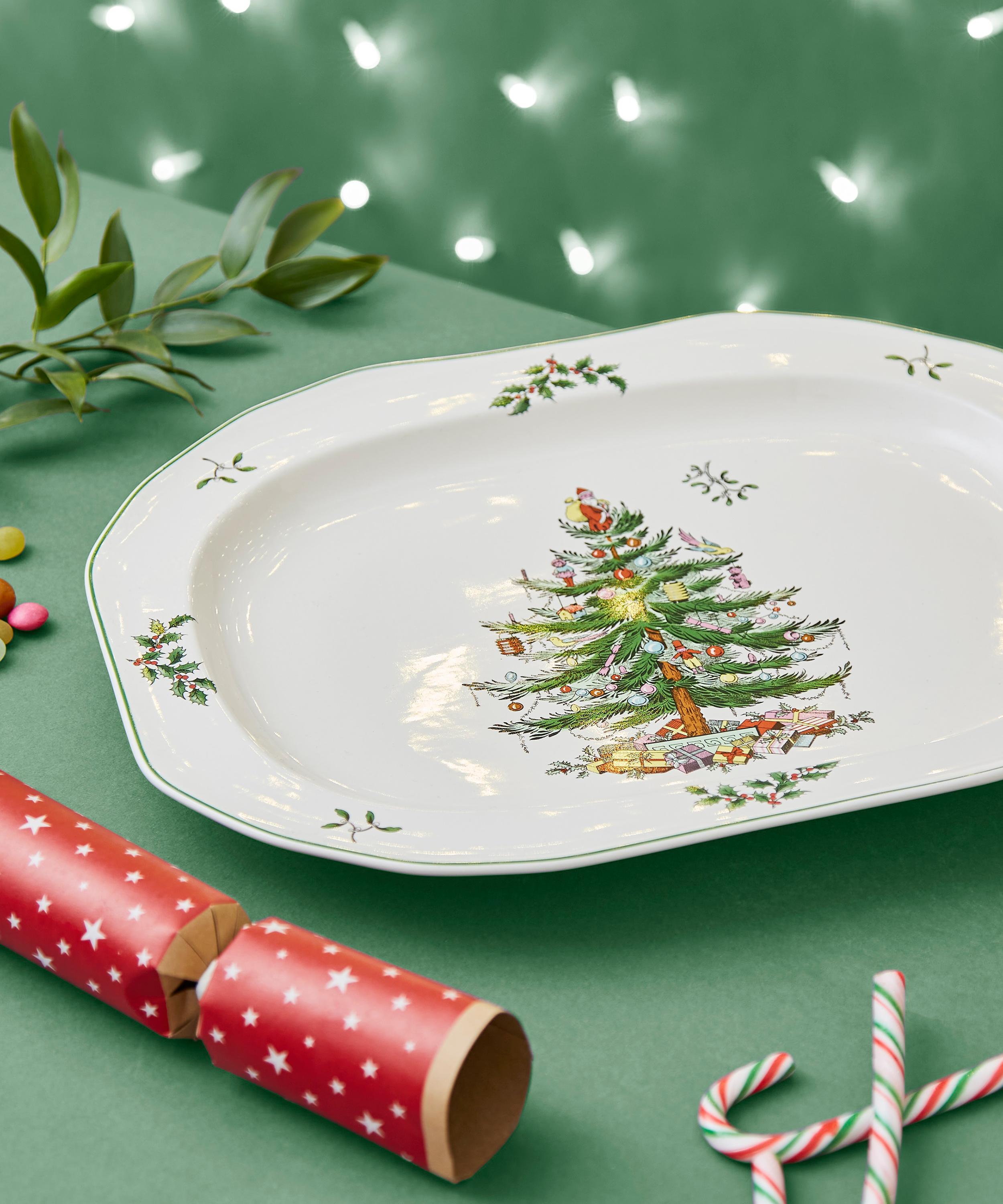 Spode - Christmas Tree Sculpted Oval Platter image number 1