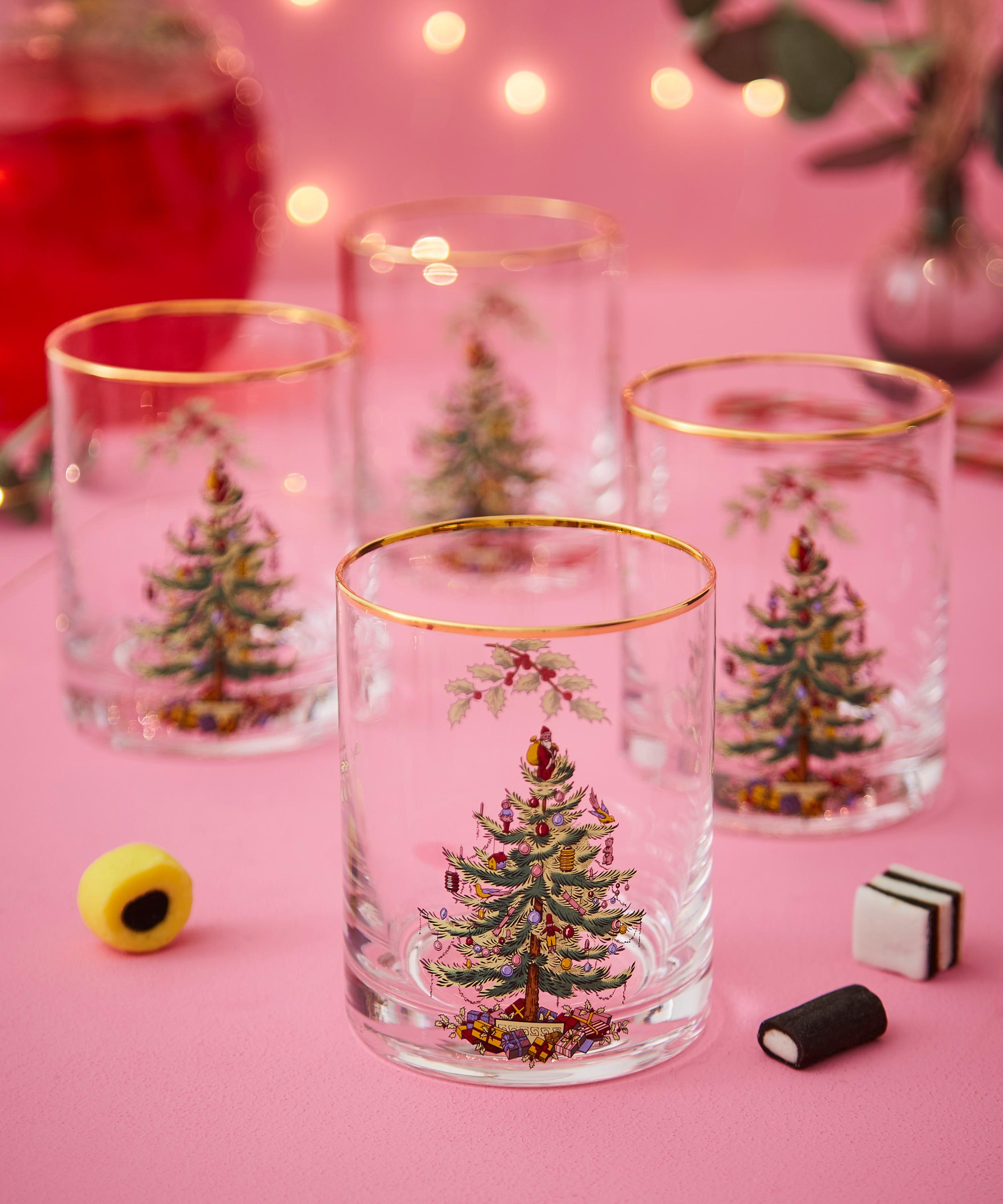 Spode - Christmas Tree Lowball Glasses Set of Four image number 1