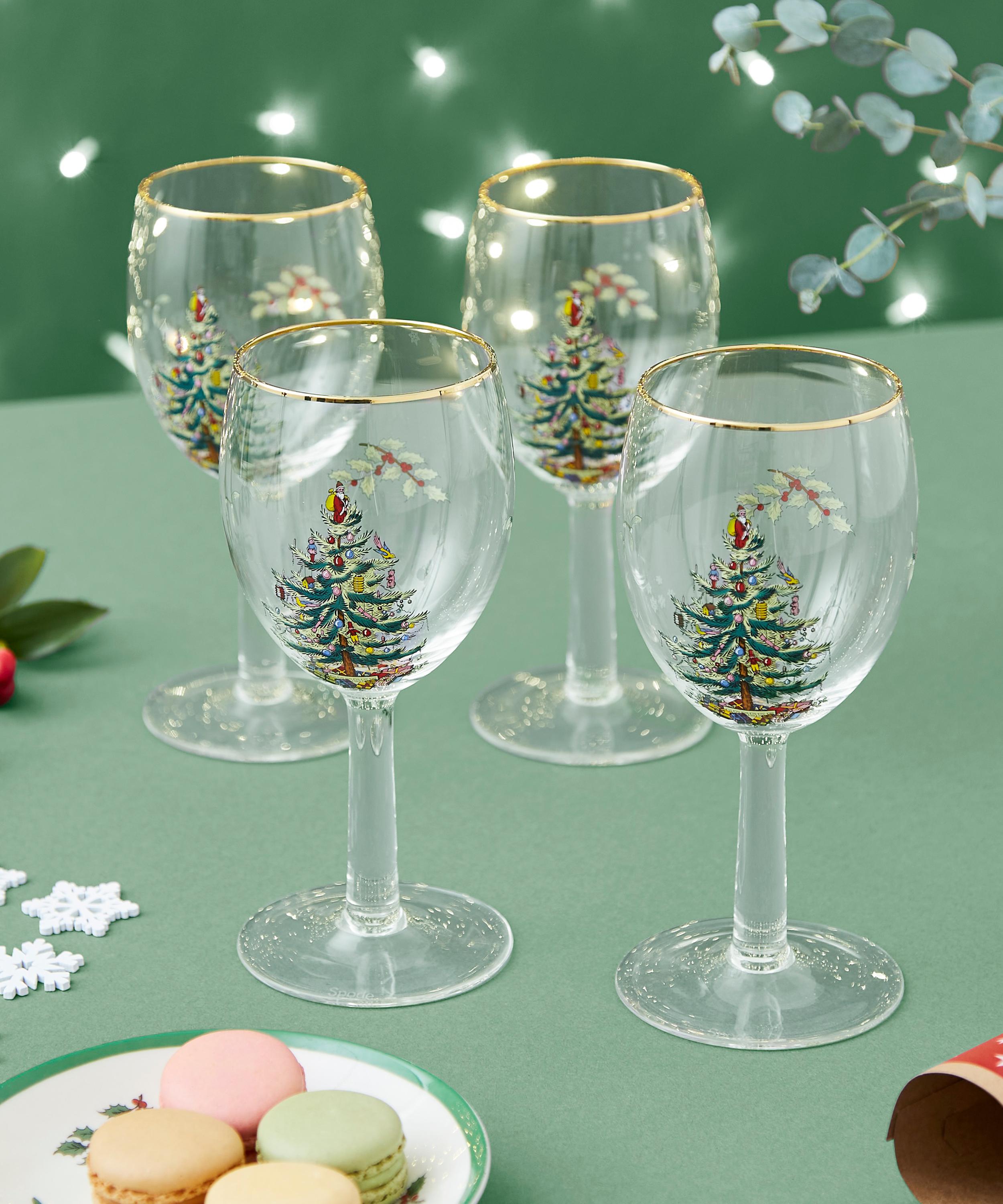 Spode - Christmas Tree Wine Glasses Set of Four image number 1