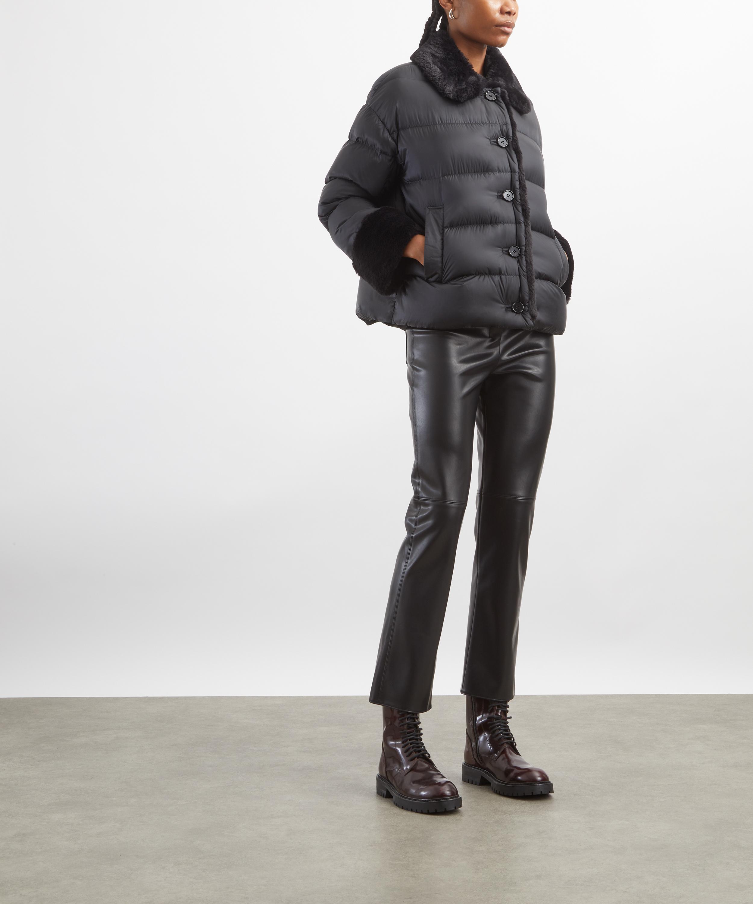 S Max Mara - Black Coated Slim-Fit Trousers image number 1