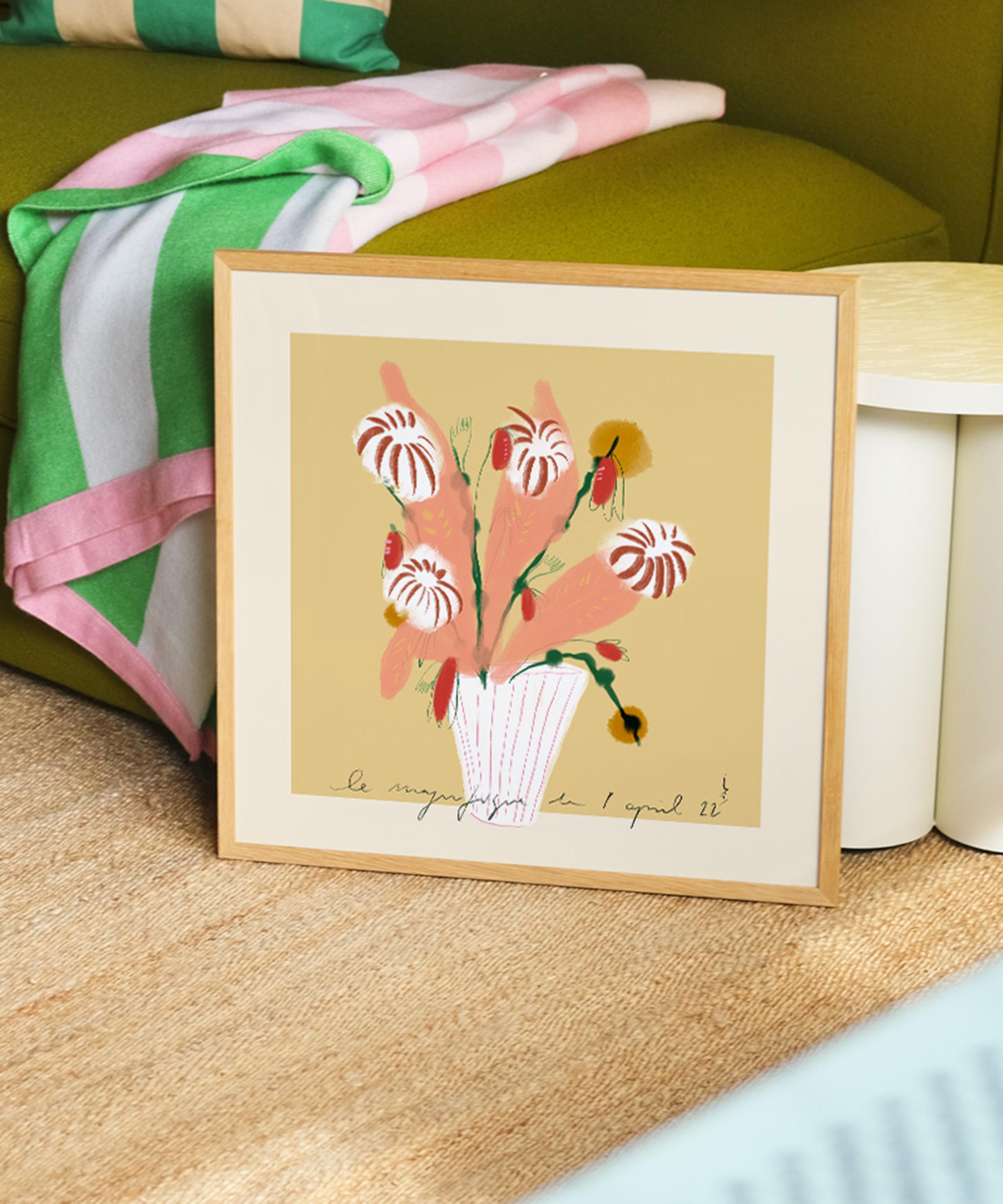 PSTR Studio - Das Rotes Rabbit Flowers Framed Print image number 1