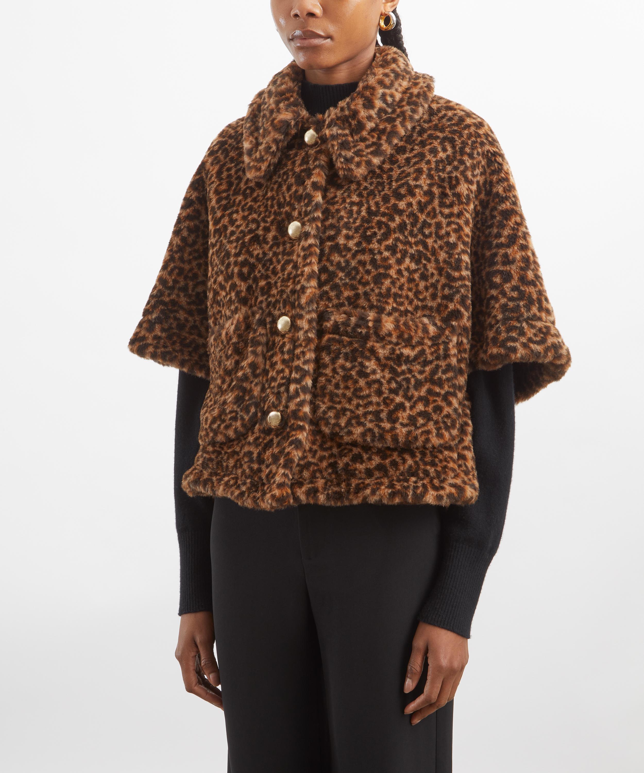 Max Mara - Titty Alpaca-Wool Teddy Spotted Jacquard Cape image number 2