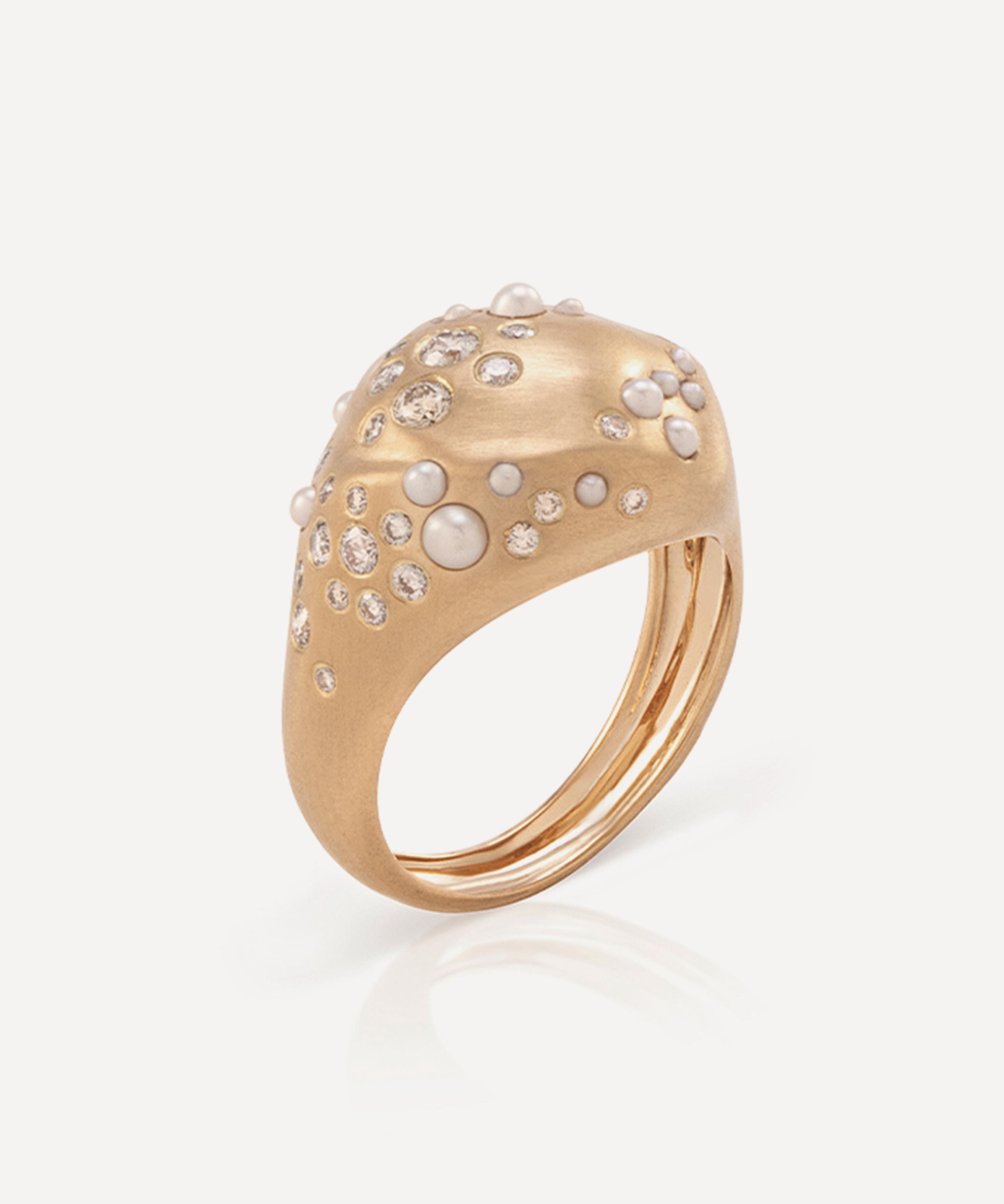 Nada Ghazal - 18ct Gold Pop of Hope Drop Shine Round Ring image number 1