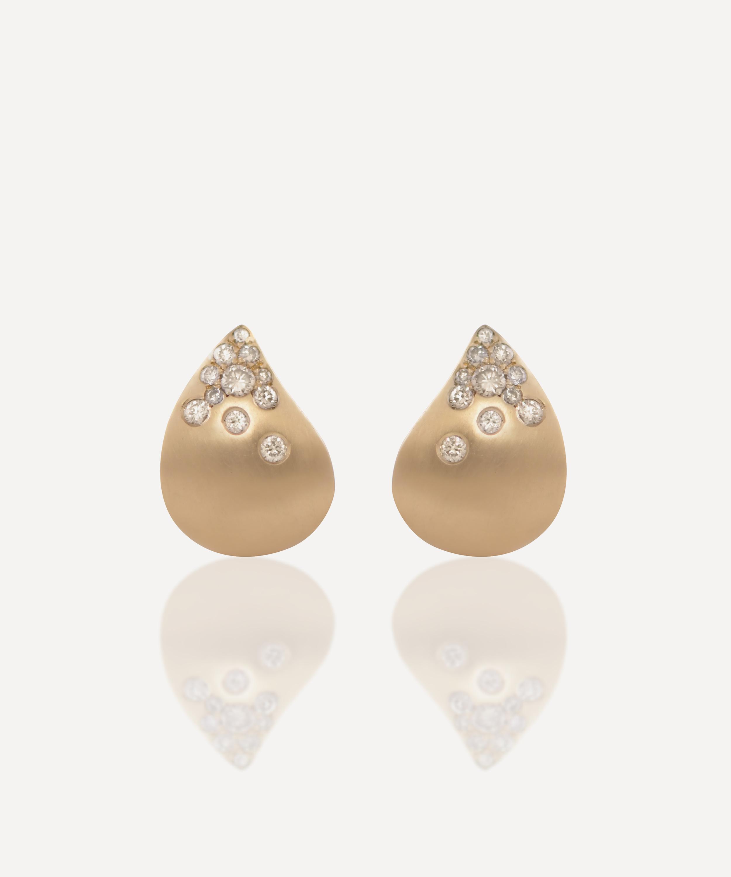 Nada Ghazal - 18ct Gold Fuse Tear Stud Earrings image number 0
