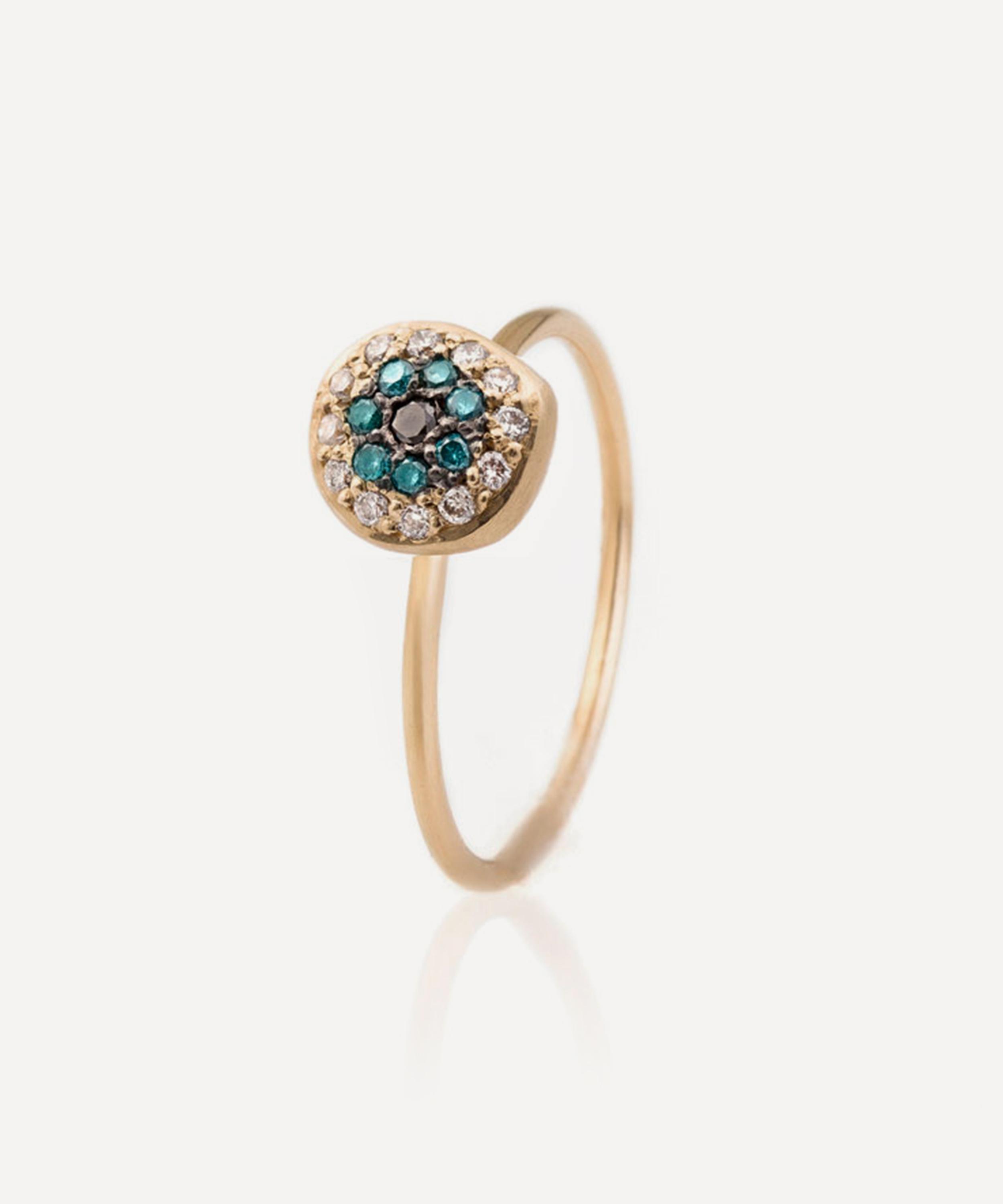 Nada Ghazal - 18ct Gold Small Healing Eye Ring image number 0