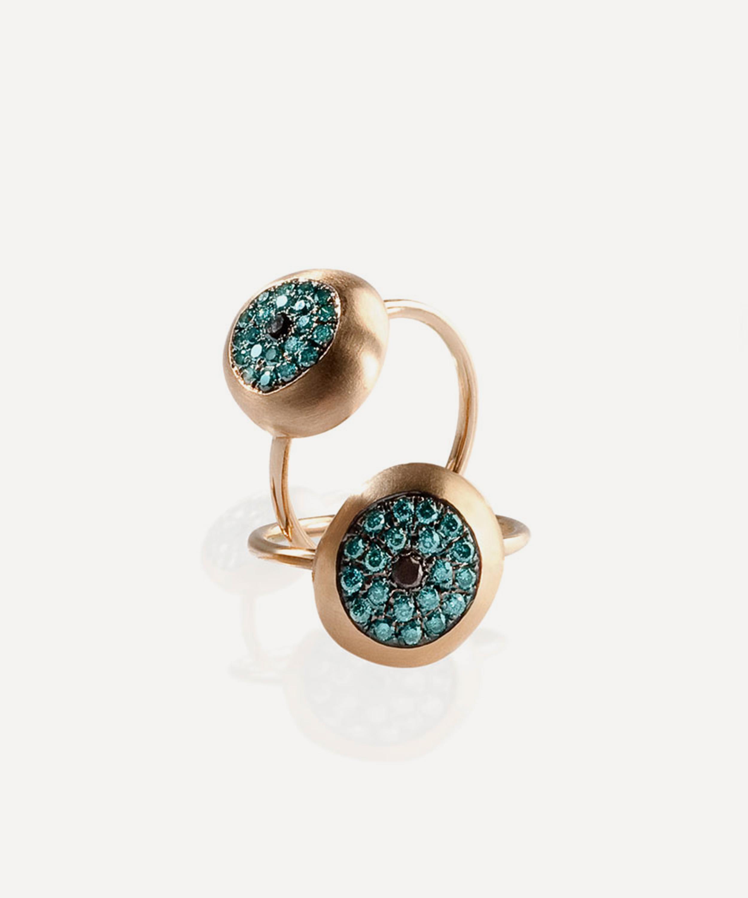 Nada Ghazal - 18ct Gold Big Healing Eye Ring image number 0