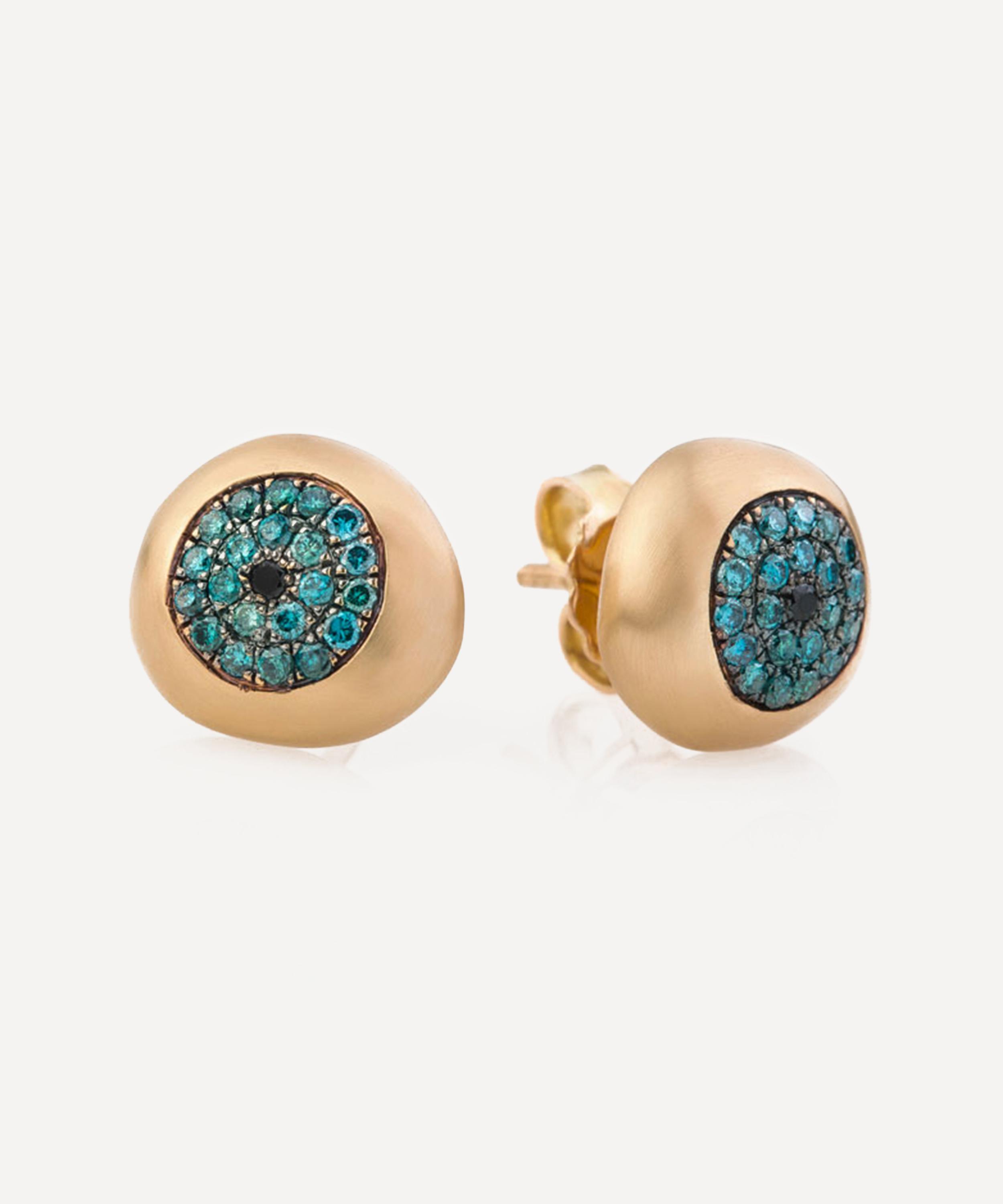 Nada Ghazal - 18ct Gold Small Healing Eye Stud Earrings image number 0