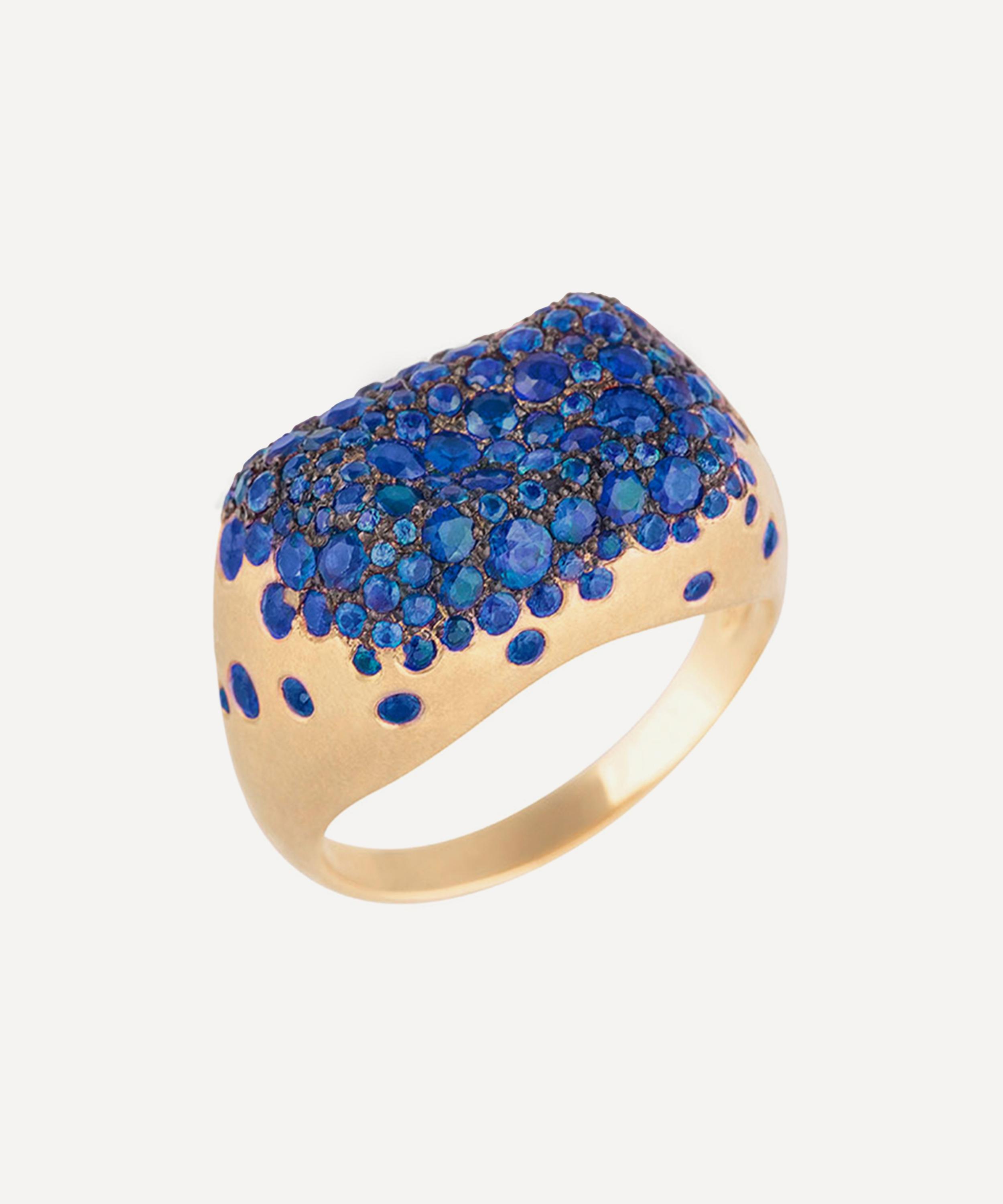 Nada Ghazal - 18ct Gold Baby Malak Rectangle Bonbon Ring image number 0