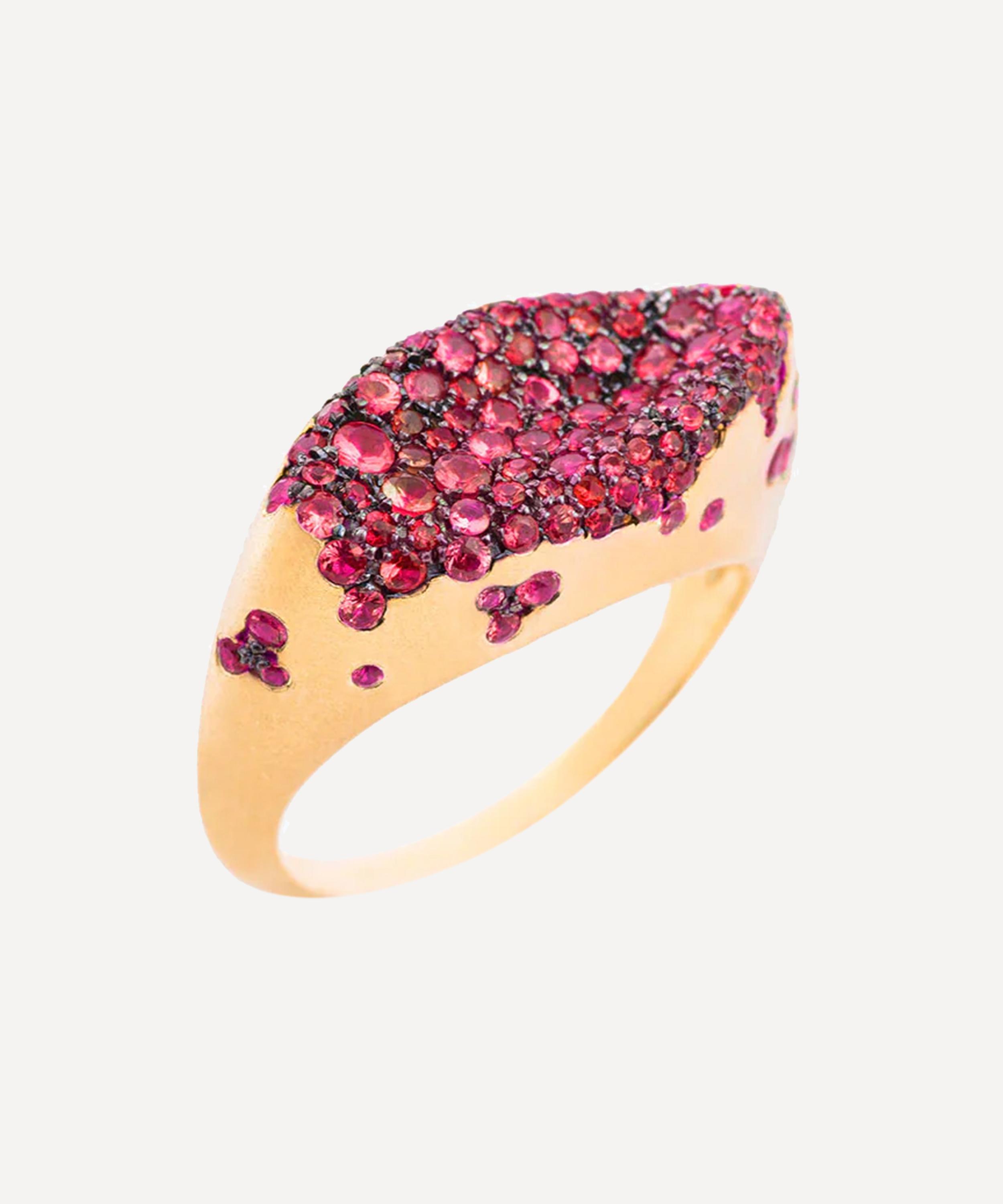 Nada Ghazal - 18ct Gold Baby Malak Ruby Marquise Ring image number 0