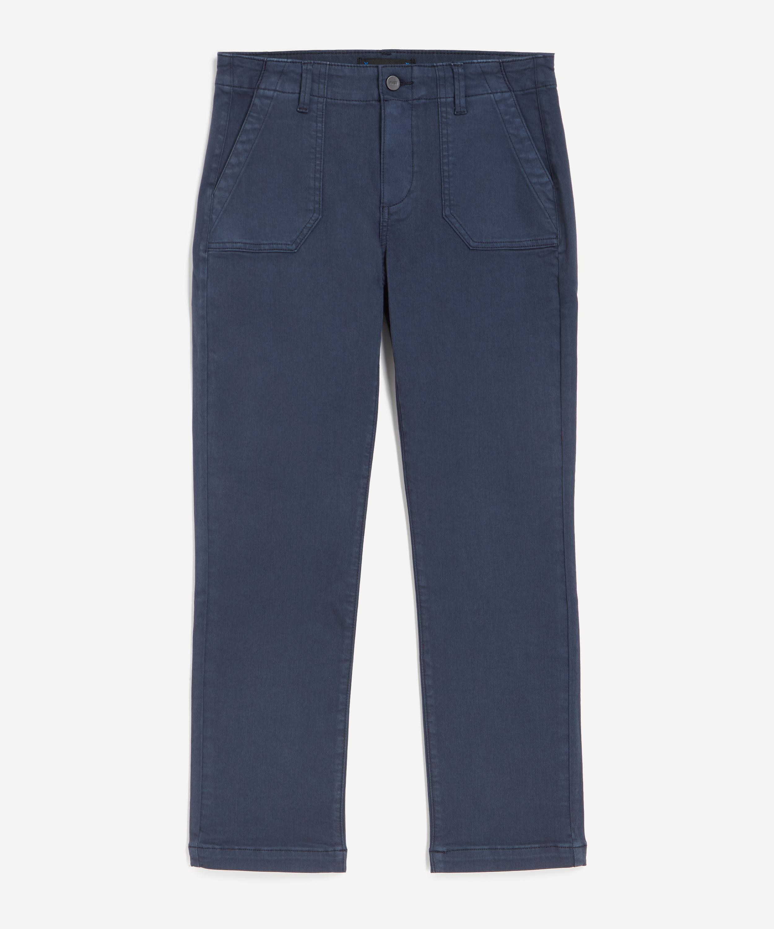 Paige - Mayslie Straight Ankle Trousers in Vintage Navy Haze