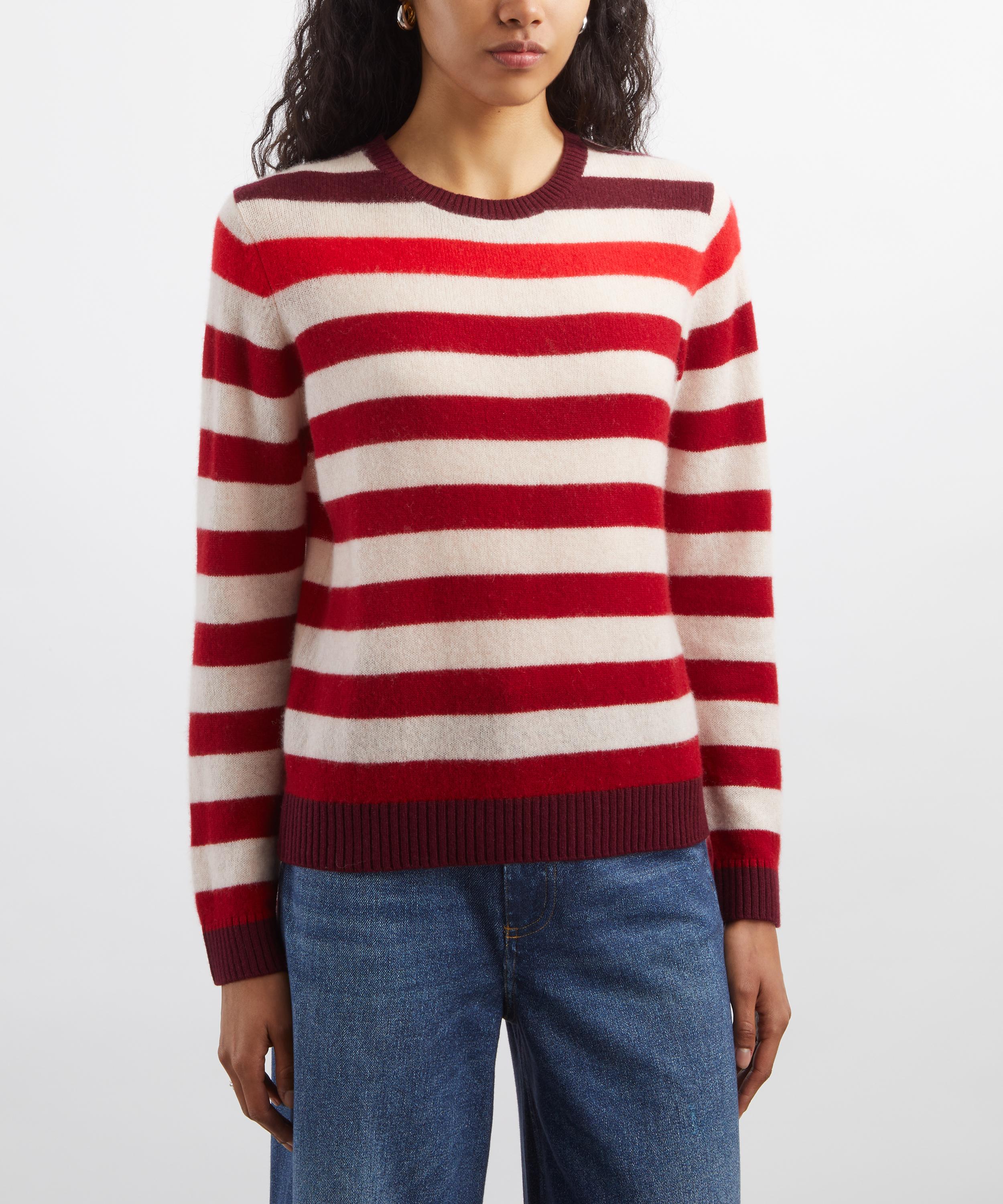 Jumper 1234 - Burgundy Gradient Stripe Cashmere Jumper image number 2