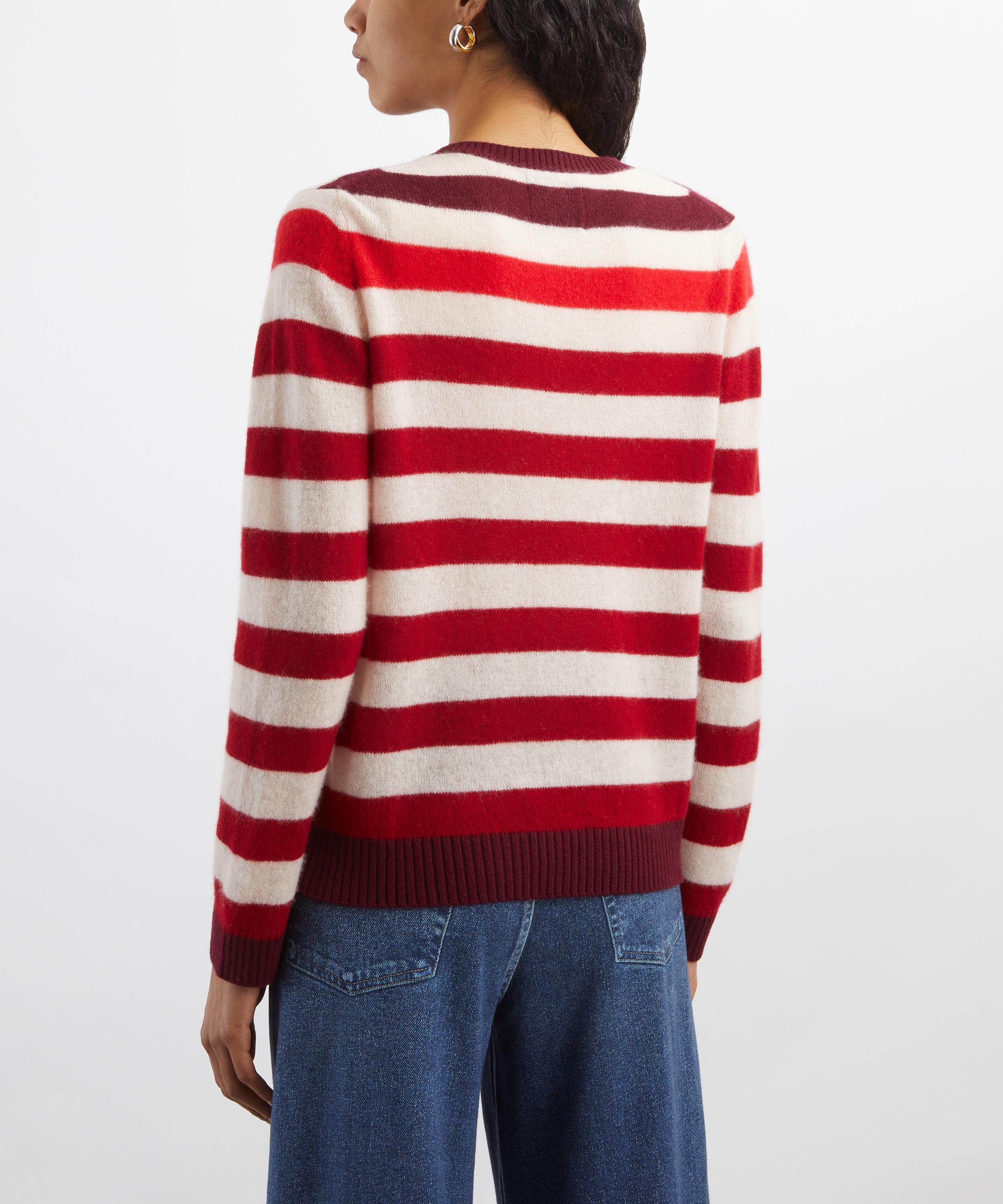 Jumper 1234 - Burgundy Gradient Stripe Cashmere Jumper image number 3