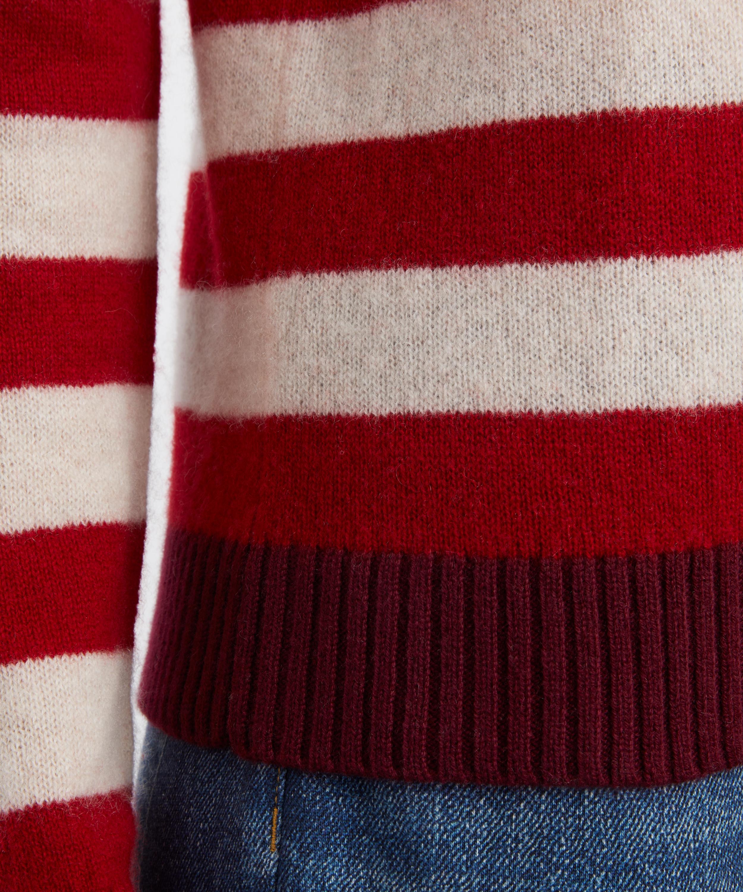 Jumper 1234 - Burgundy Gradient Stripe Cashmere Jumper image number 4