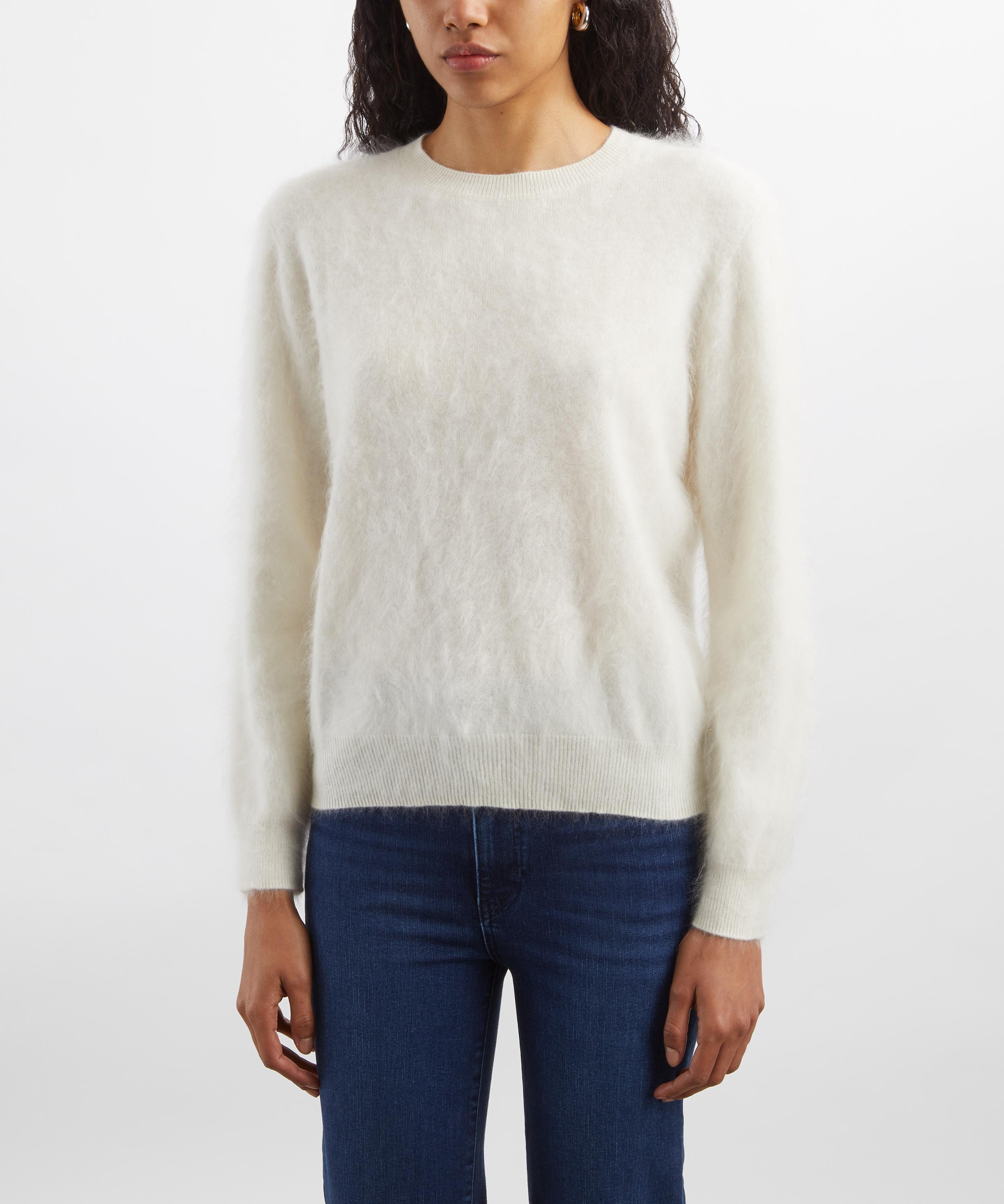 Jumper 1234 - Cream Brushed Cashmere Crew Jumper image number 2