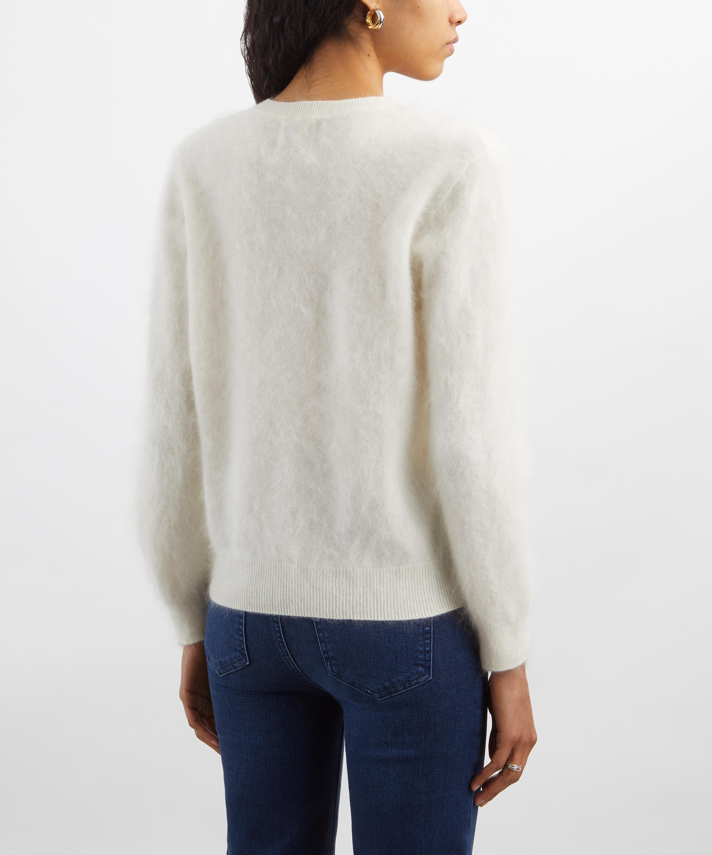 Jumper 1234 - Cream Brushed Cashmere Crew Jumper image number 3