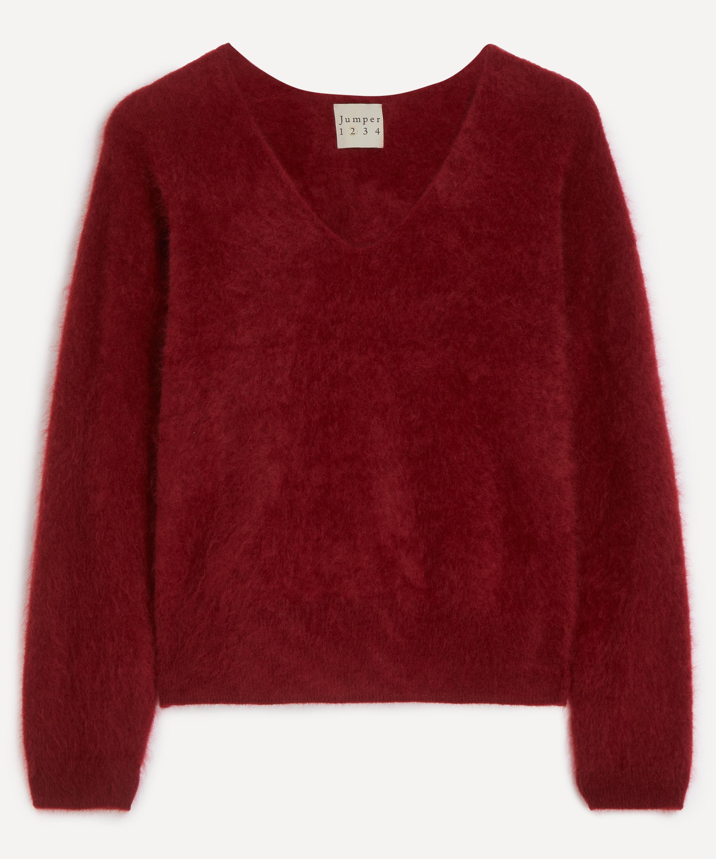 Jumper 1234 - Rouge Brushed Cashmere V-Neck Jumper
