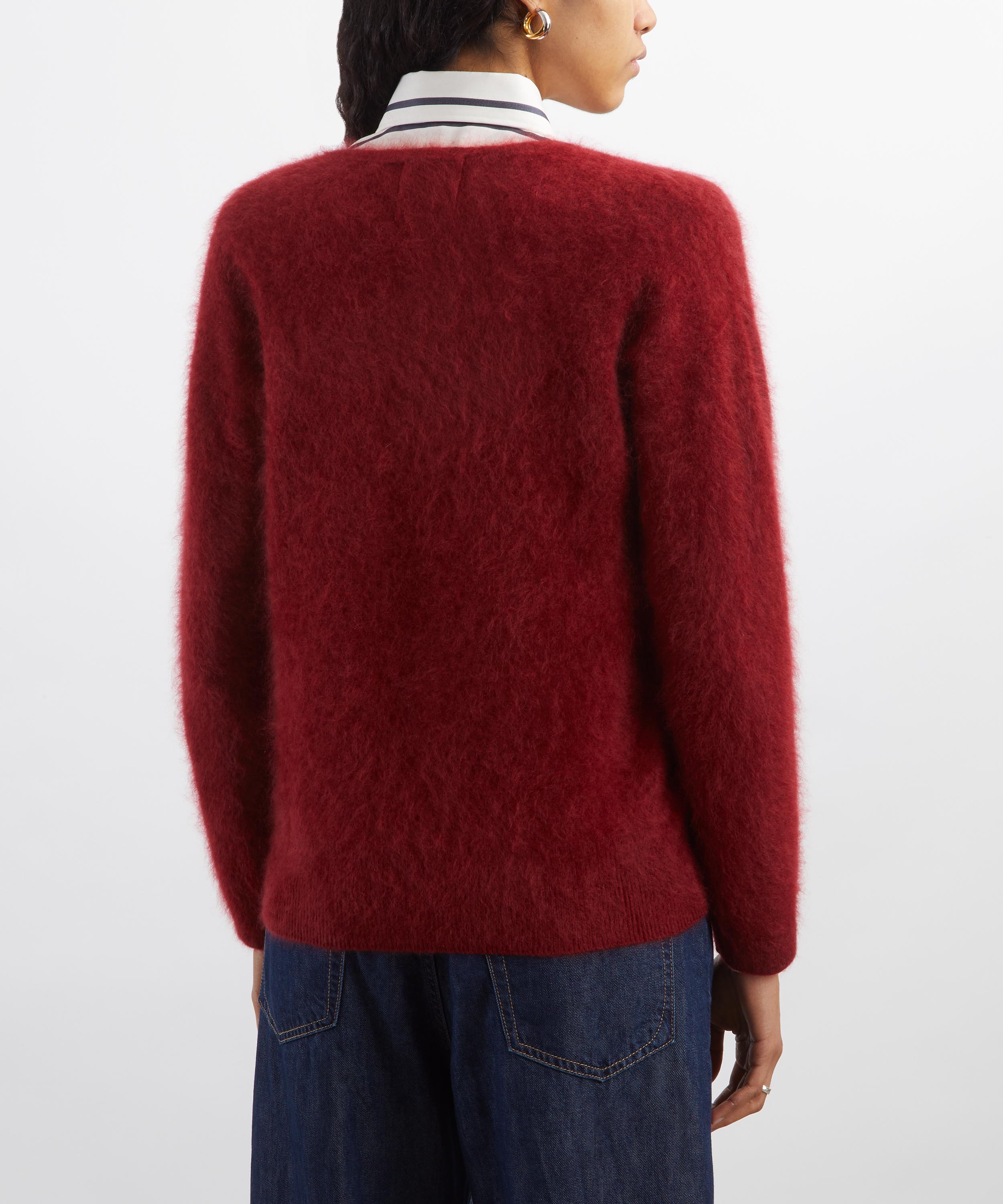 Jumper 1234 - Rouge Brushed Cashmere V-Neck Jumper image number 3