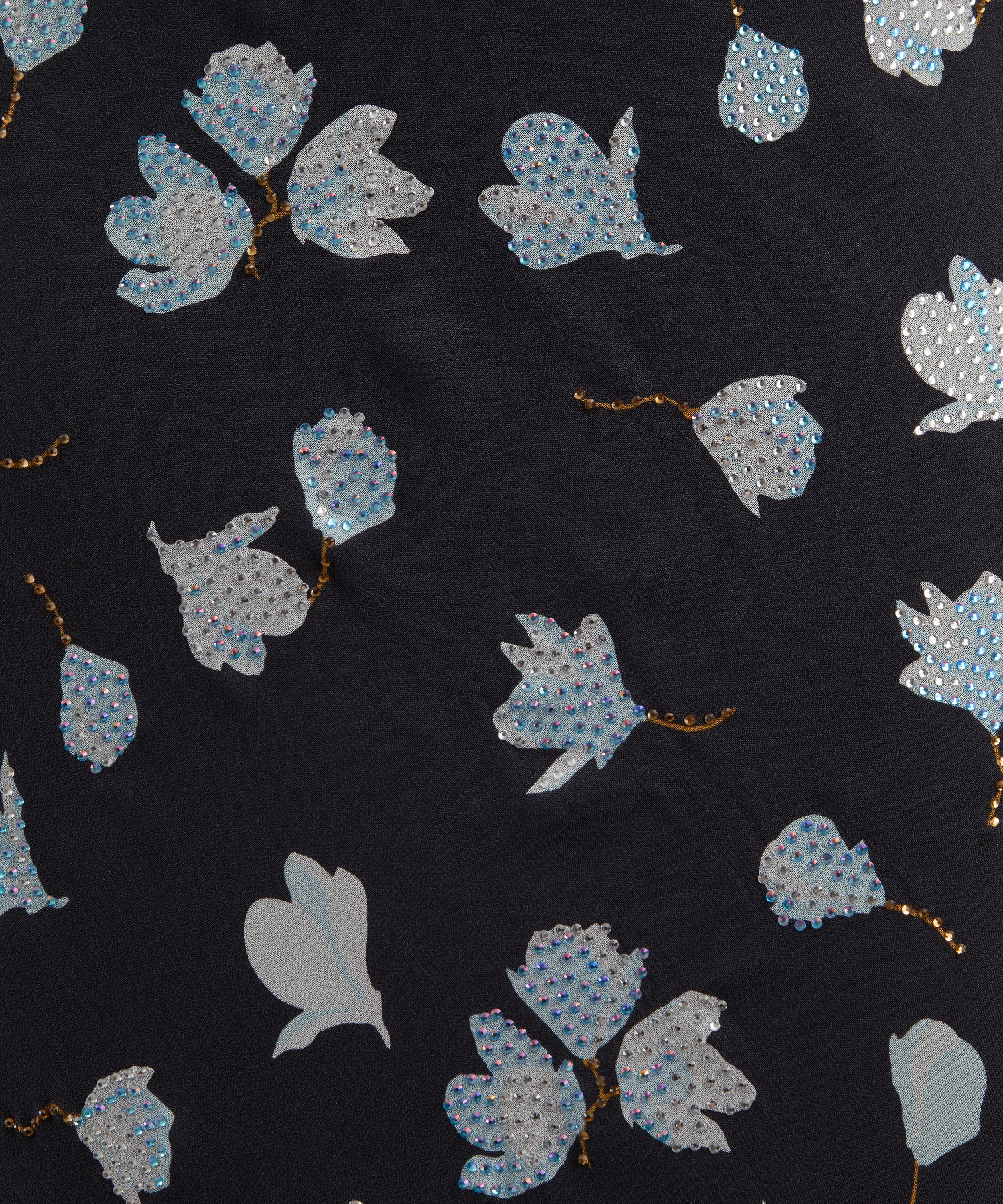 Self-Portrait - Navy Floral Rhinestone Midi Dress image number 4