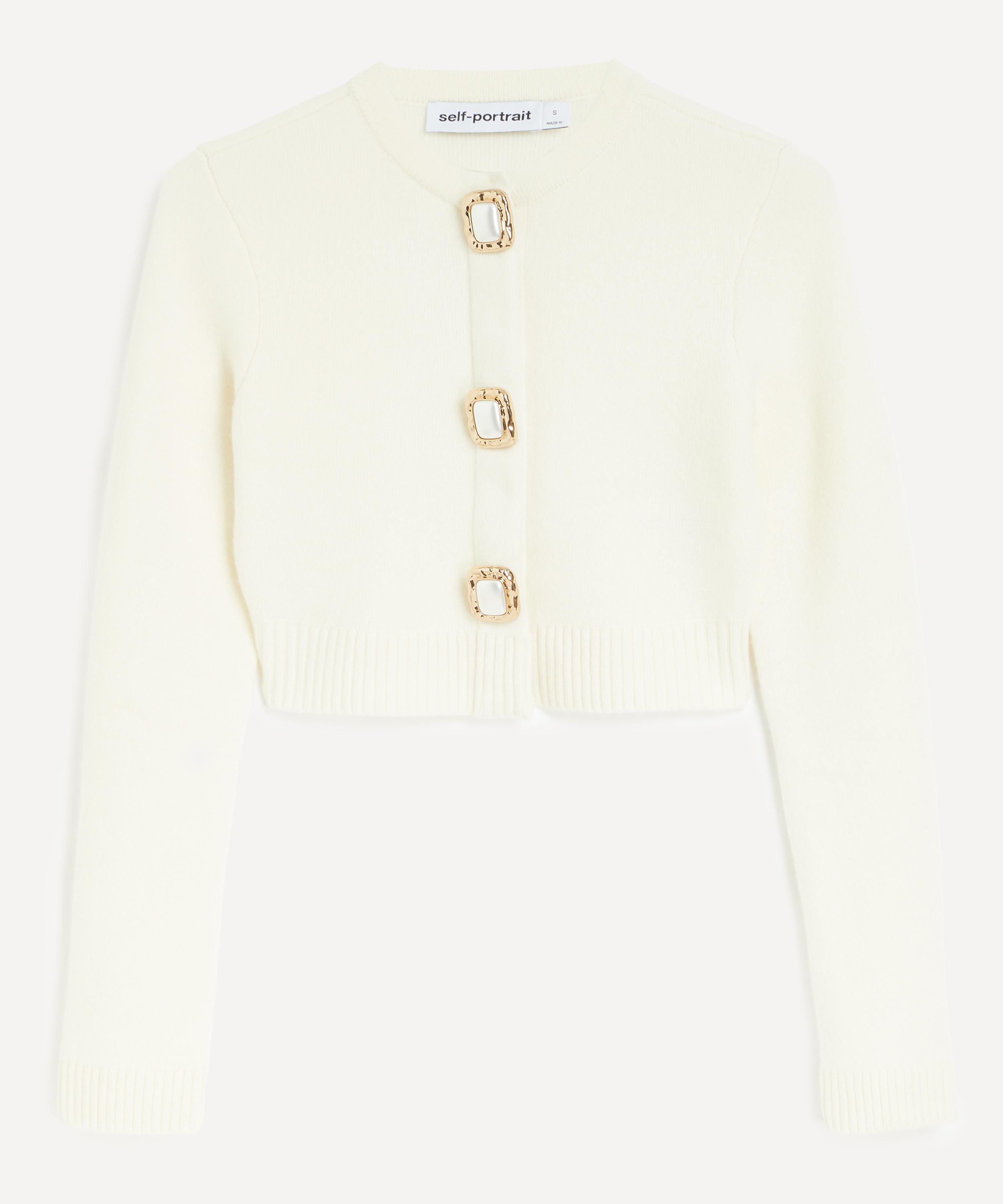 Self-Portrait - Cream Wool Cardigan image number 0