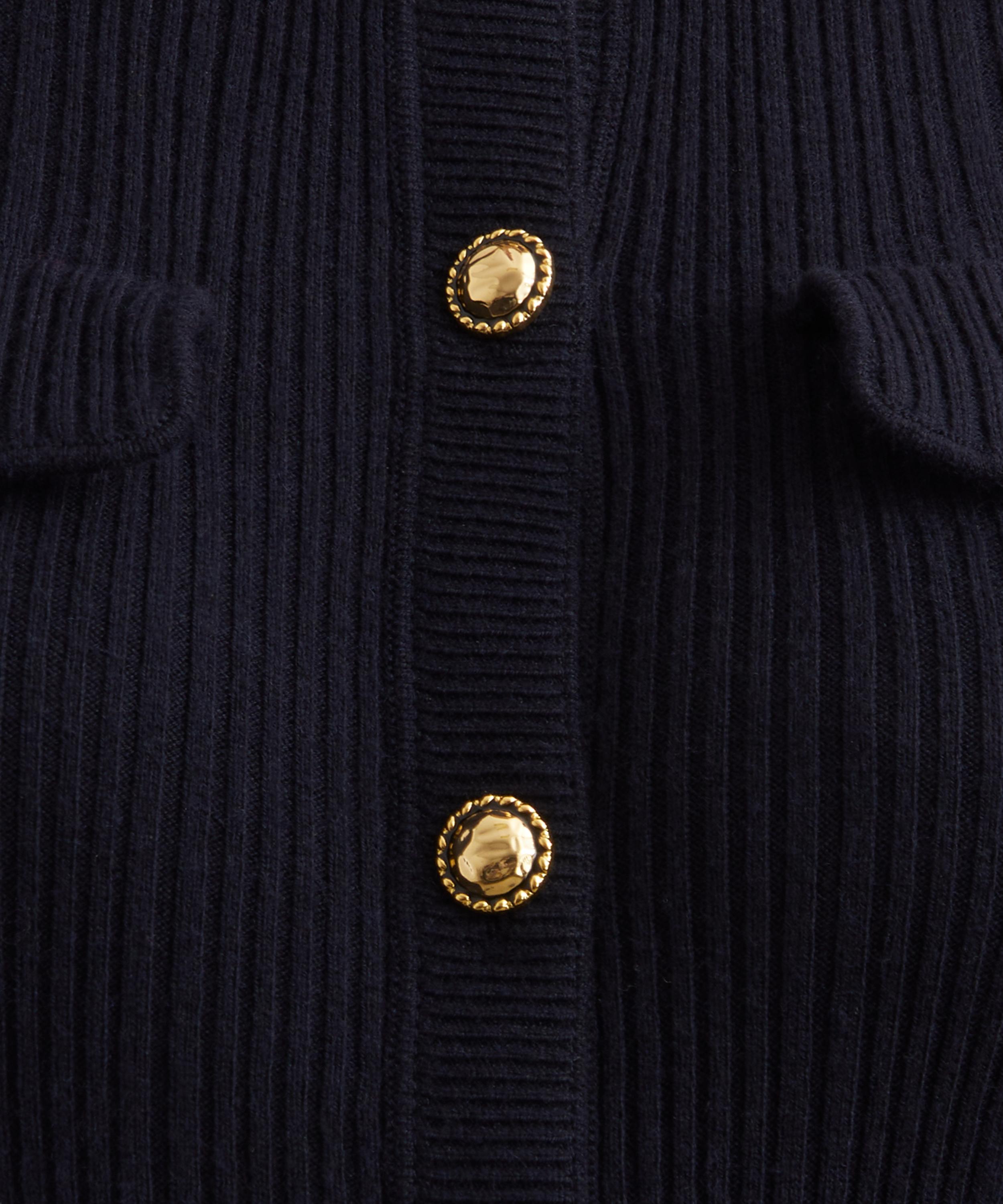 Self-Portrait - Navy Viscose Knit Midi Dress image number 4
