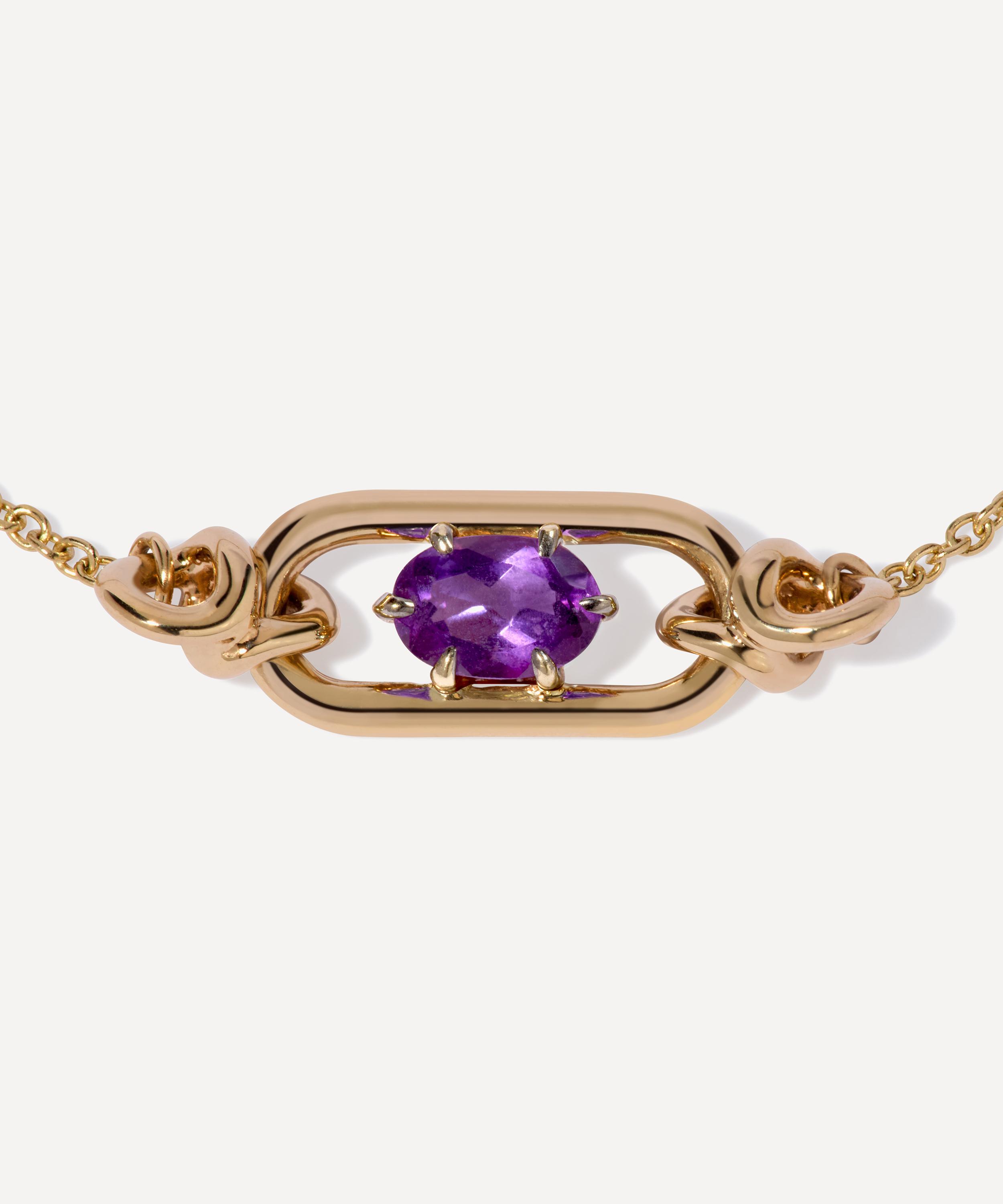 Annoushka - 14ct Gold Gem Set Amethyst February Birthstone Bracelet image number 1