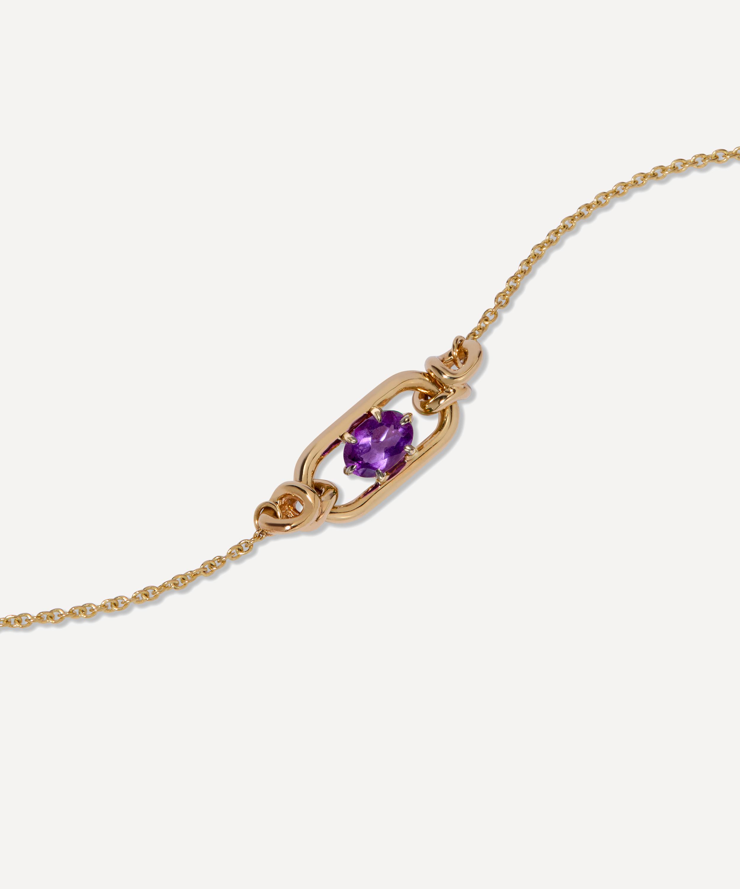 Annoushka - 14ct Gold Gem Set Amethyst February Birthstone Bracelet image number 2