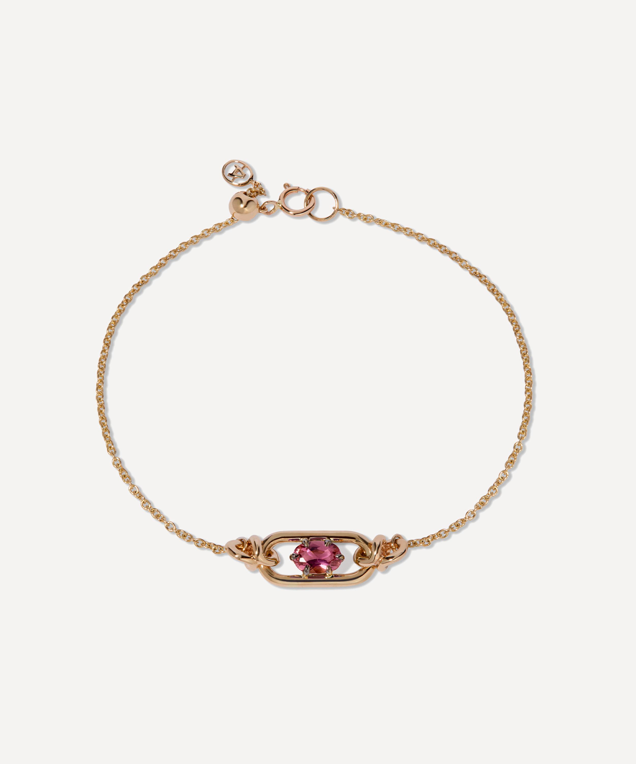 Annoushka - 14ct Gold Gem Set Pink Tourmaline October Birthstone Bracelet image number 0