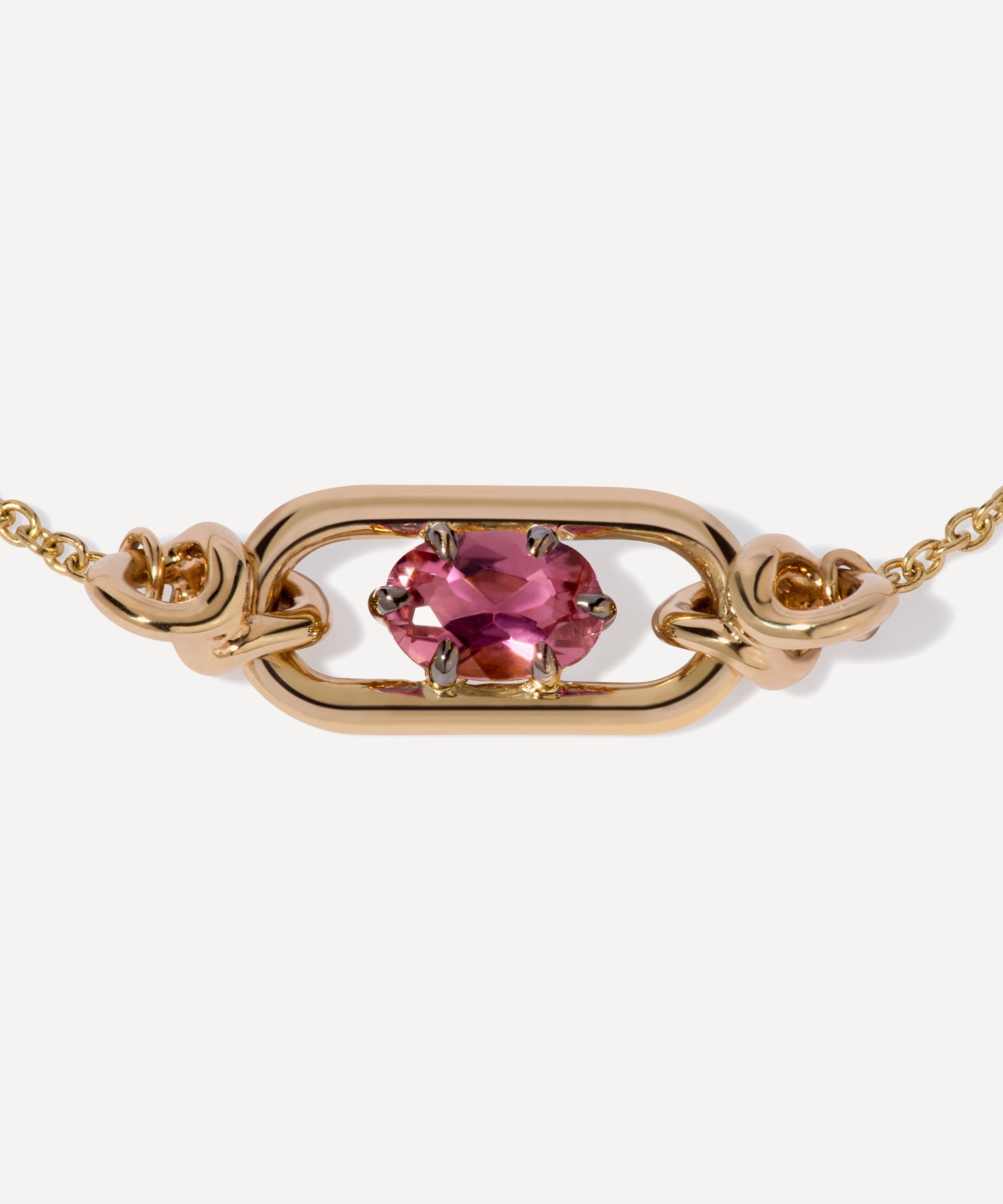 Annoushka - 14ct Gold Gem Set Pink Tourmaline October Birthstone Bracelet image number 1
